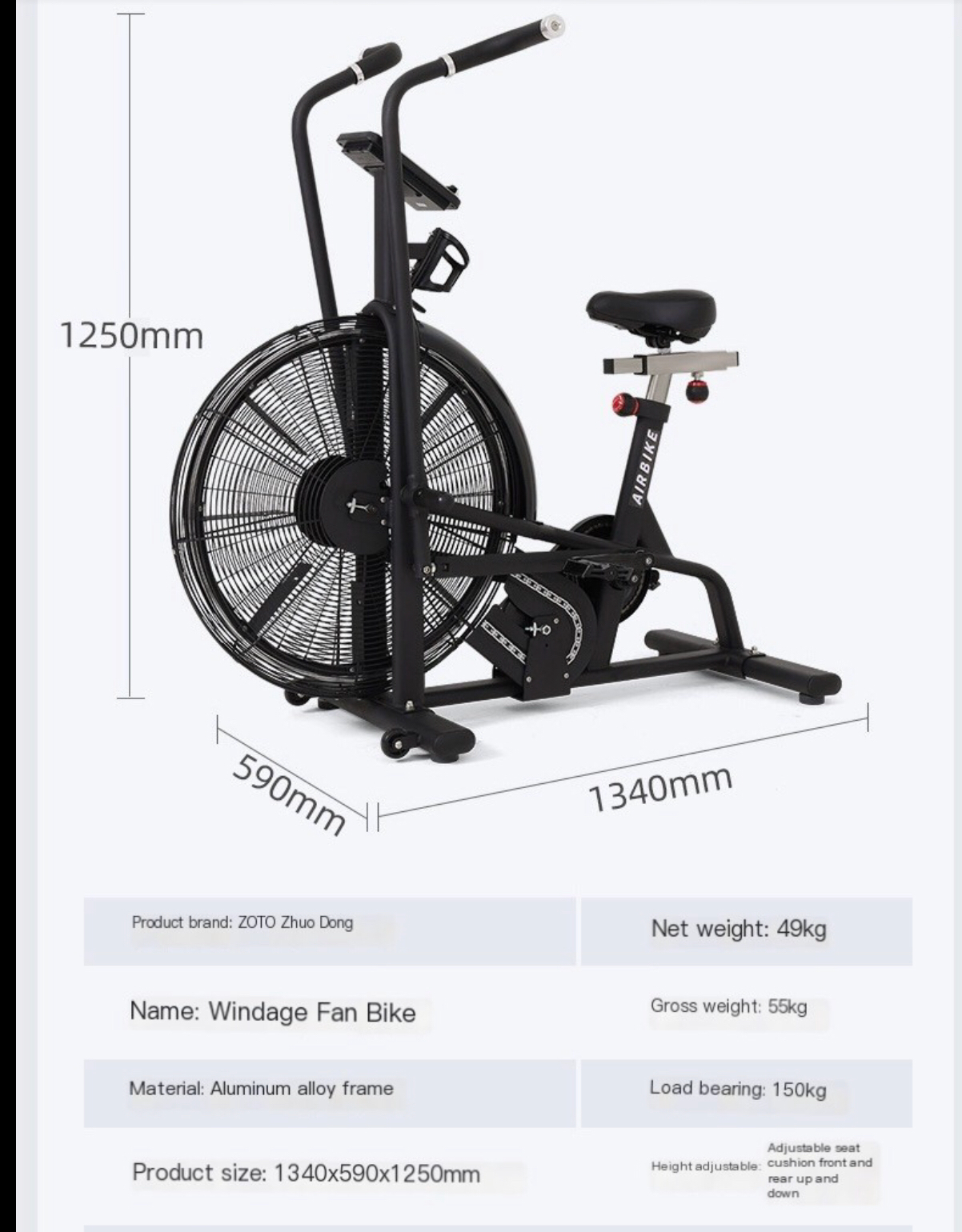 AirBike Pro: The Ultimate Smart Fan Resistance Exercise Bike for Home and Commercial Use