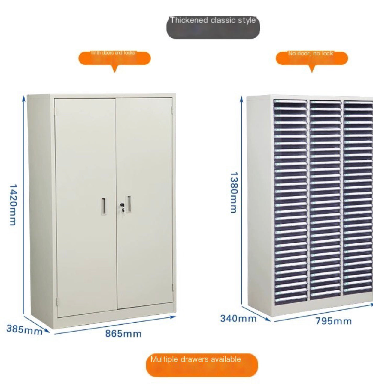 Efficiency-Boosting Drawer-Type A4 File Cabinet: Office Floor-to-Ceiling, Thickened Iron, Glass Door with Lock