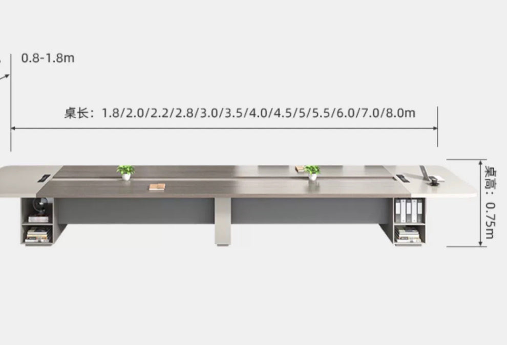 Streamlined Excellence: Modern Office Furniture Conference Table & 22 Chair Set.