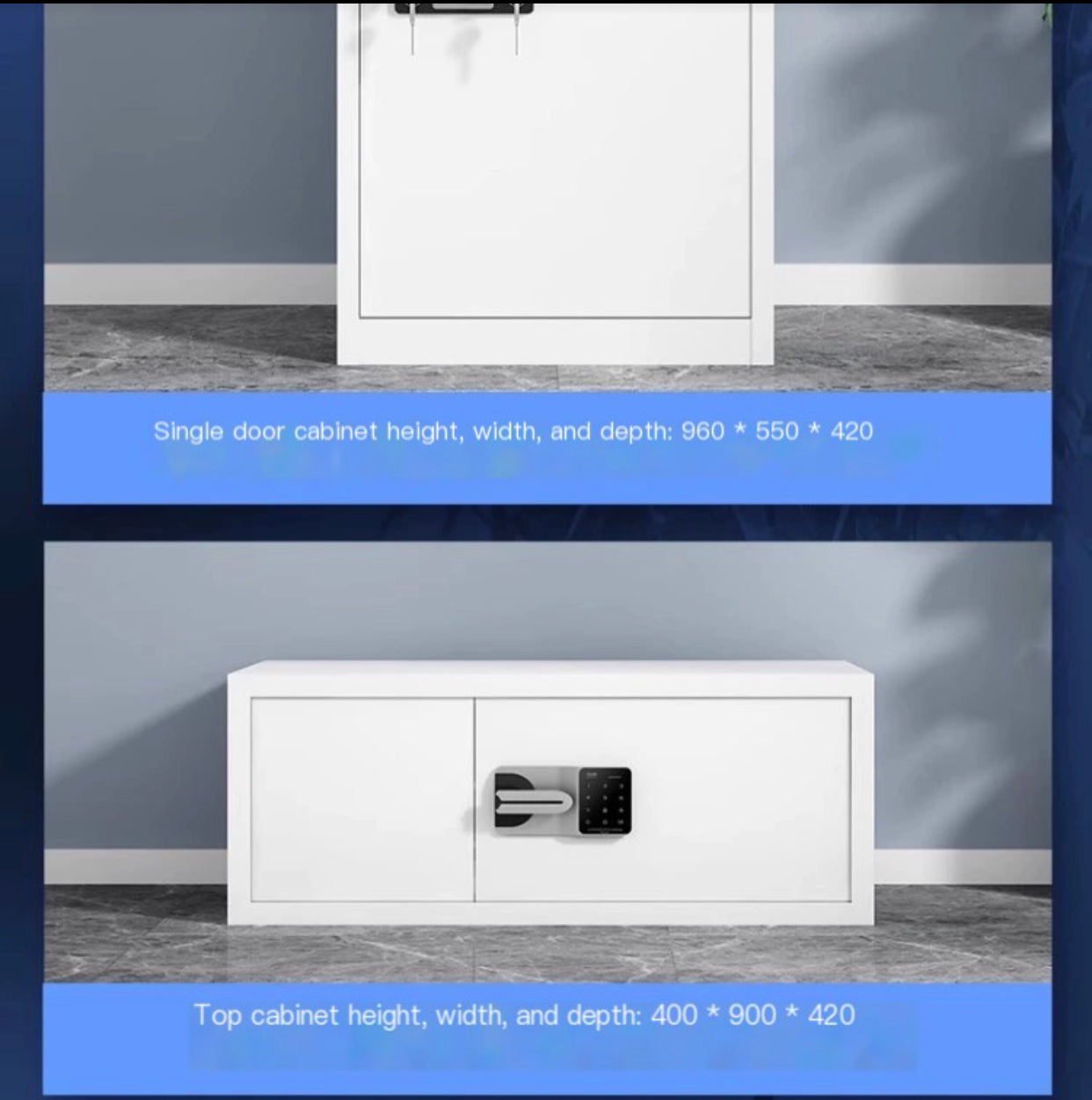 Electronic Safe File Cabinet: Office Storage with Password and Fingerprint Lock, Iron Construction, Low Cabinet Design