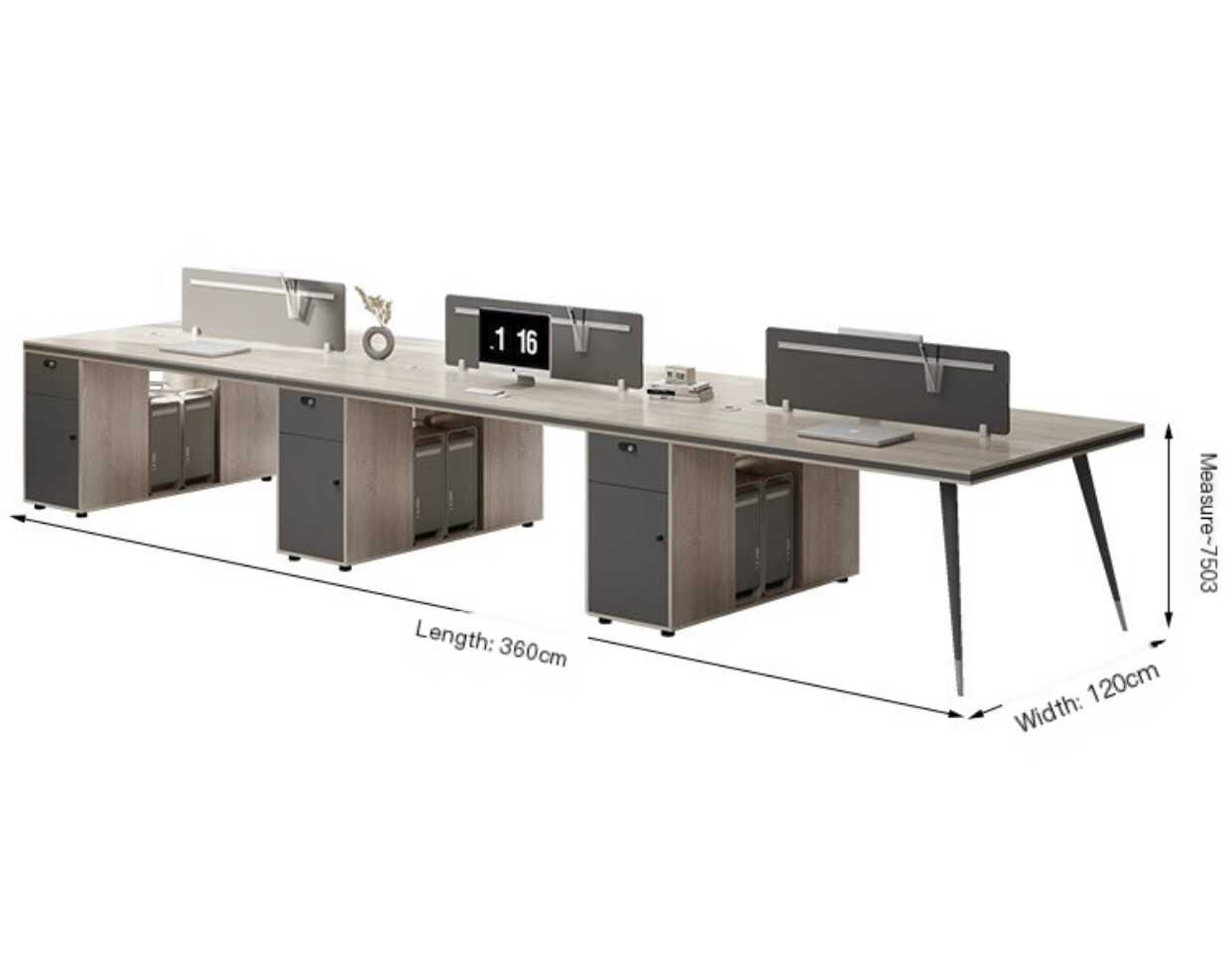 Multifunctional Excellence: Upgraded Staff Desk & Chair Combination for Double Four-Seat Workstation or Six-Person Office