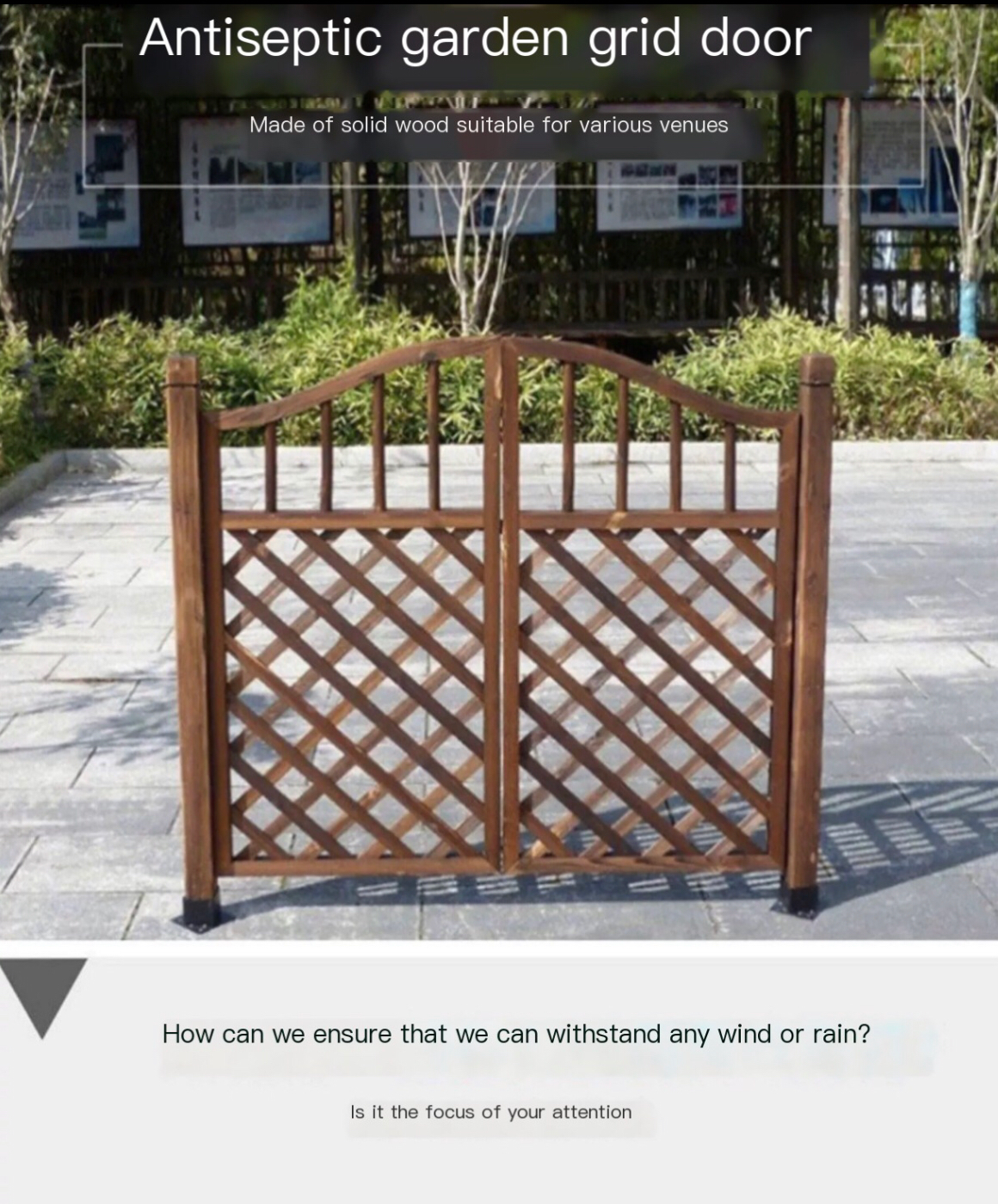 Elegant Outdoor Wooden Fence Door: Durable and Anti-Corrosion Garden Gate for Your Vegetable Garden and Yard