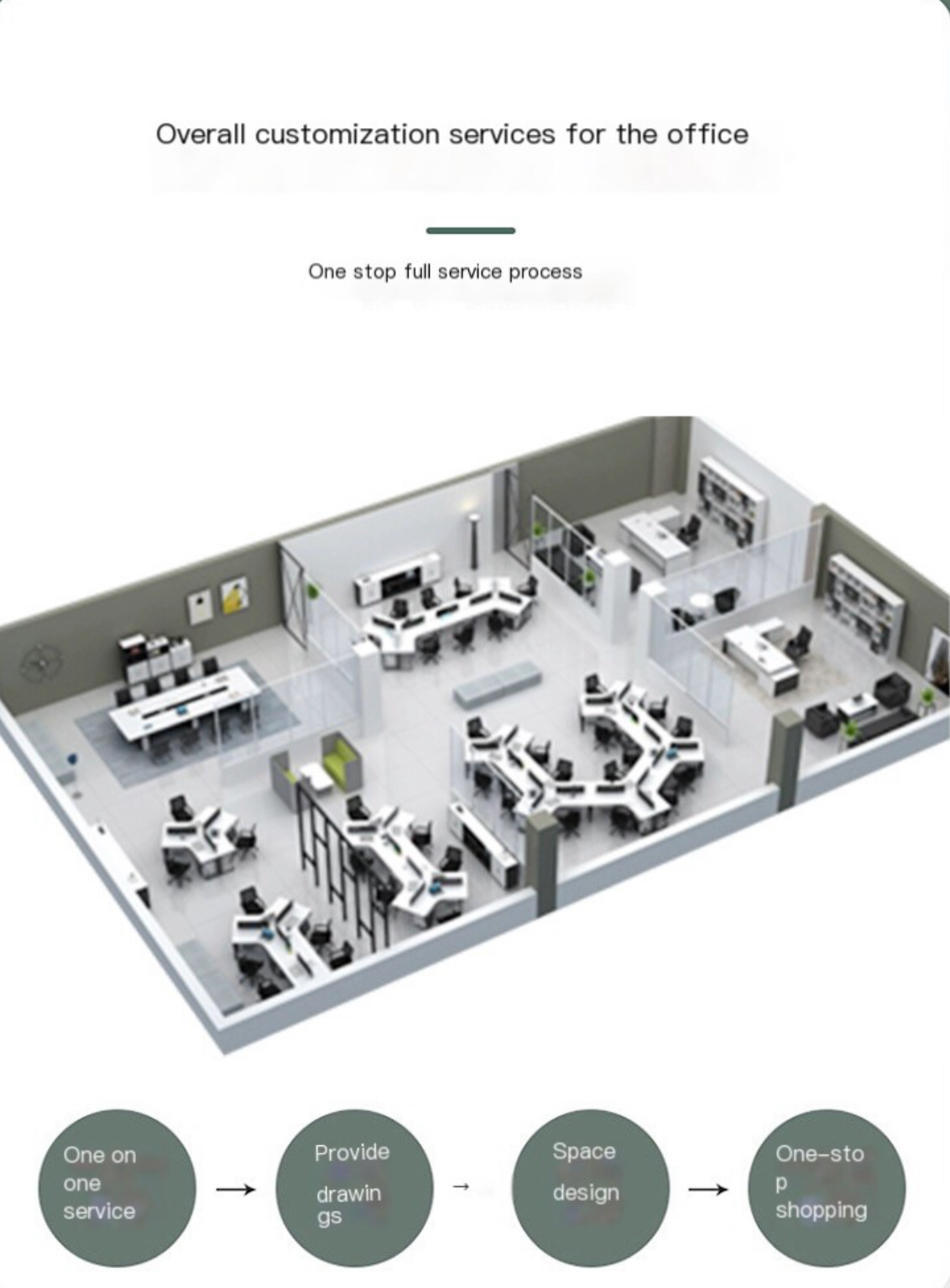 Innovative Workspace: Modern 6 Person Staff Desk, Including Chairs and Cabinets