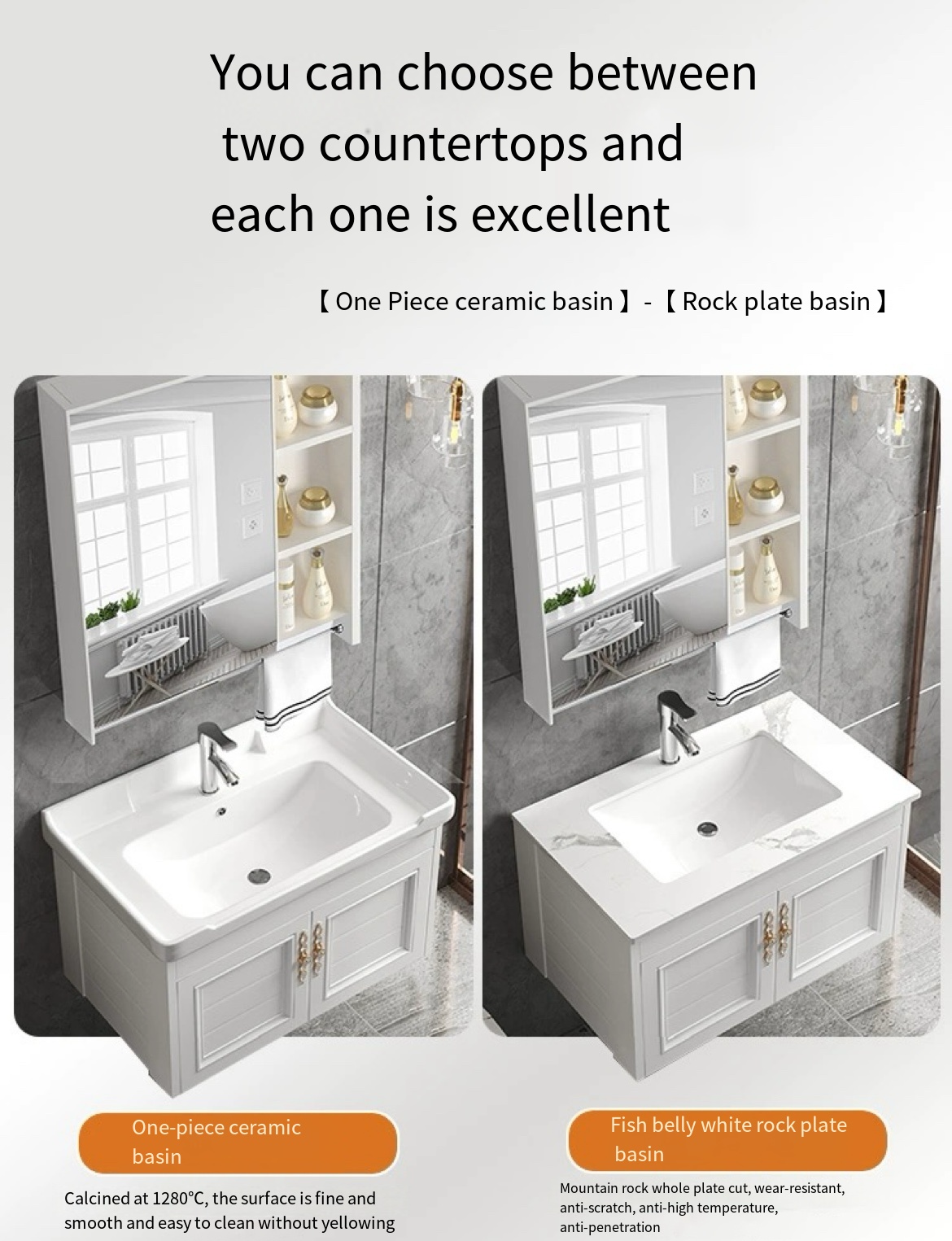 Sleek and Simple Small Apartment Washbasin Cabinet Set