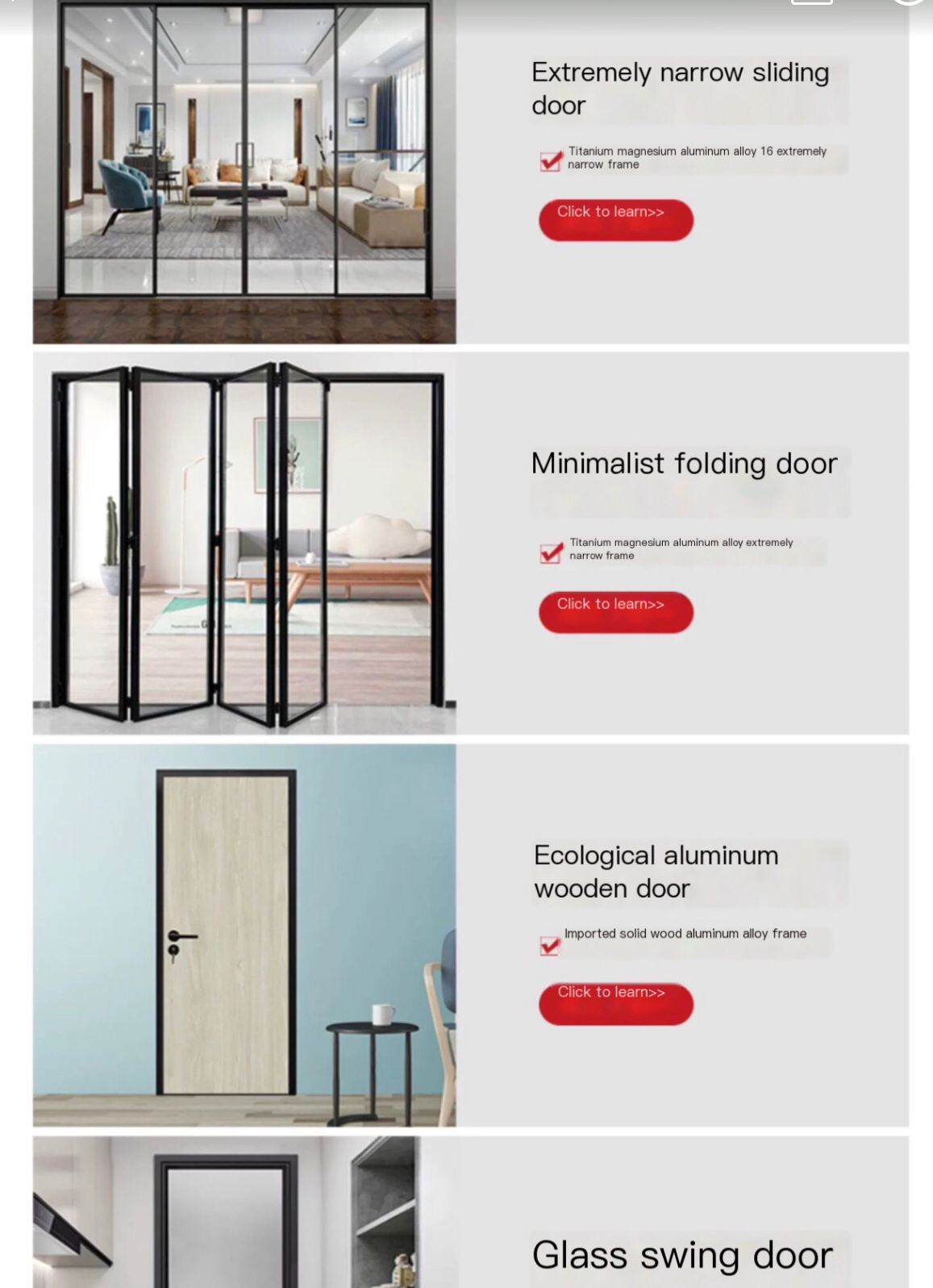 Customized Triple Linkage Narrow Sliding Door: Versatile Aluminum Alloy Solution with Glass for Stylish Living Spaces