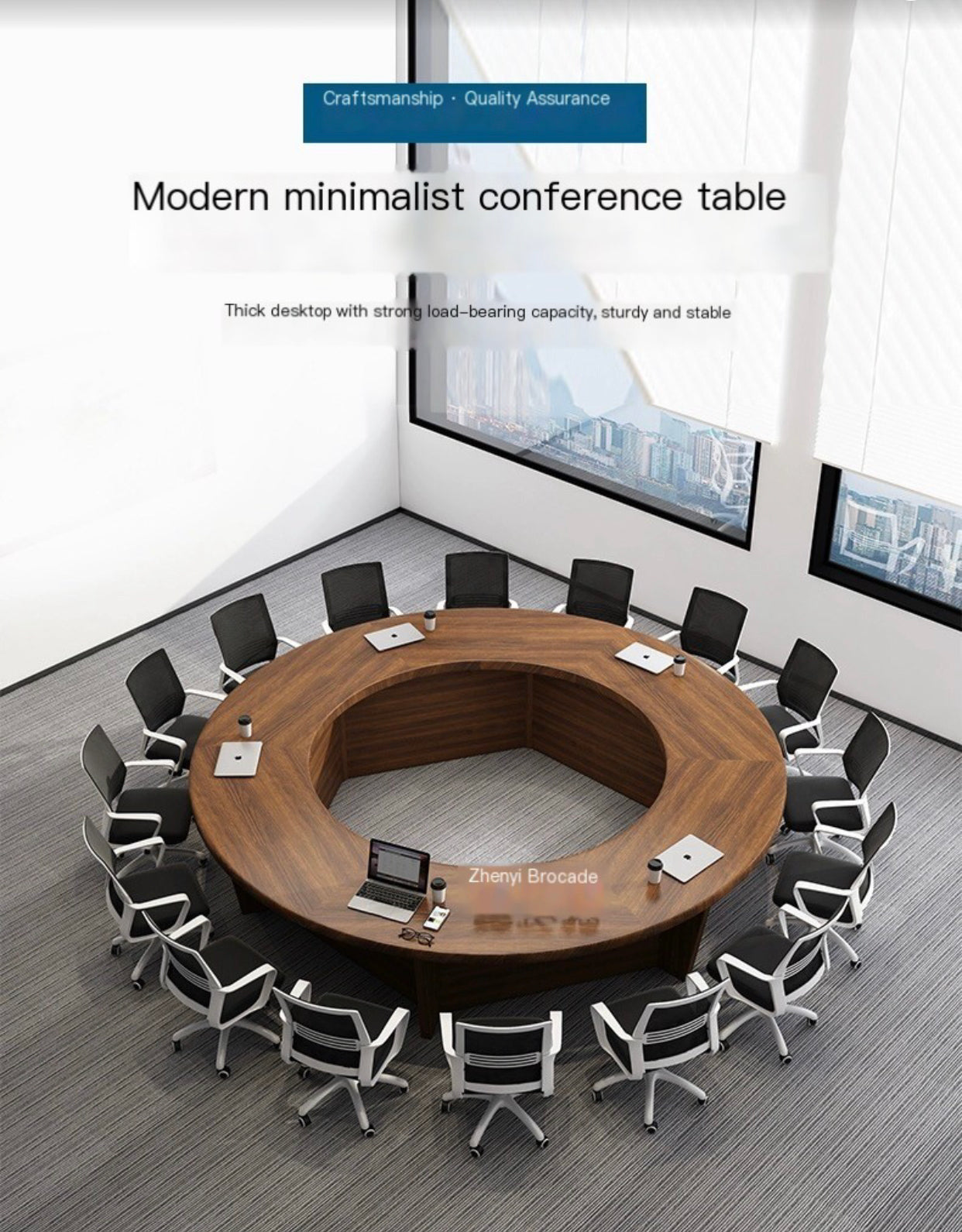 Round Conference Table: Tailored Elegance for Your Office Space