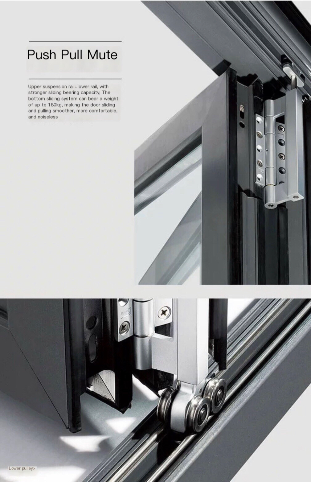 Premium Titanium-Magnesium Aluminum Alloy Glass Folding Door for Office, Balcony, Shop, and Car Beauty Spaces