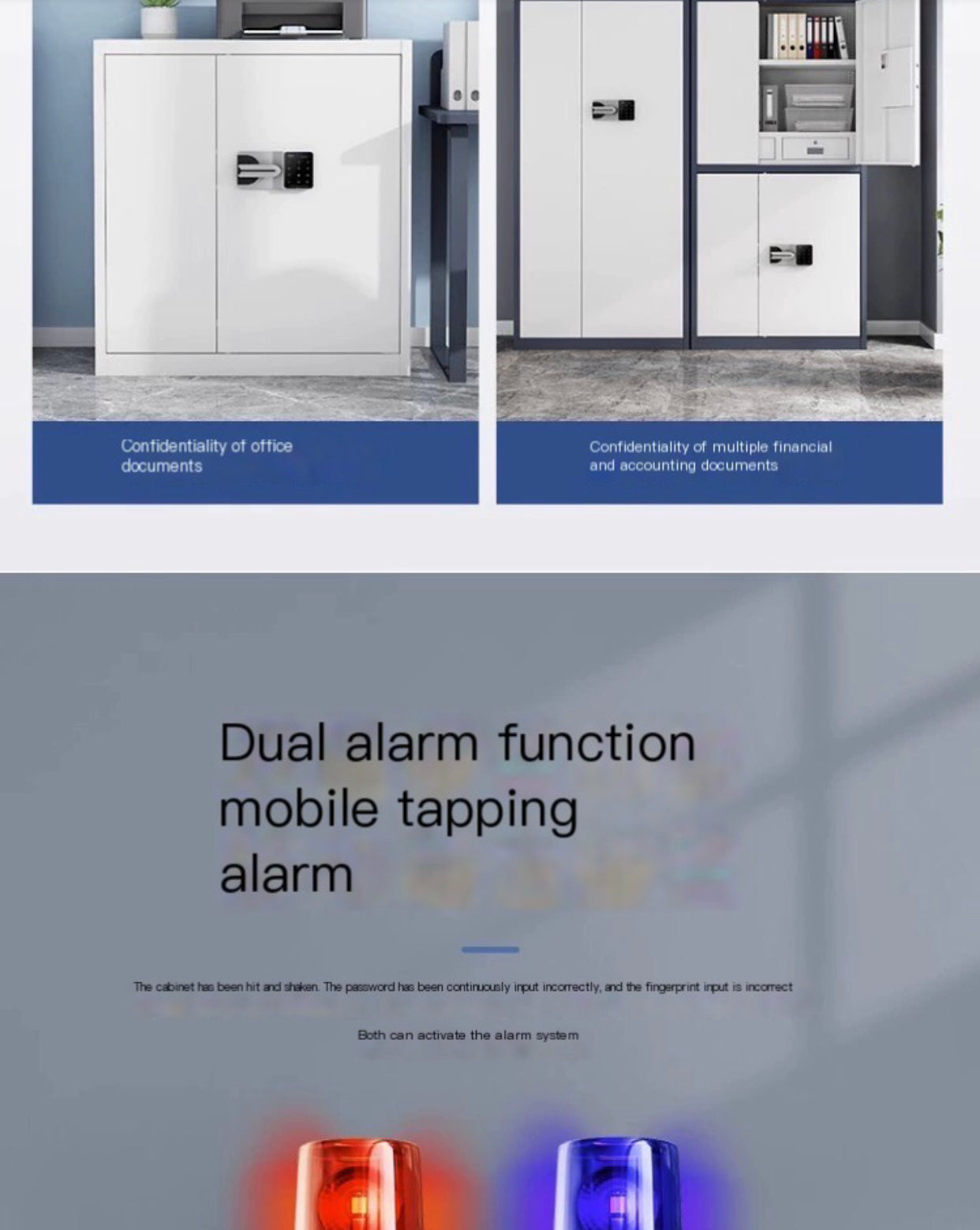 Electronic Safe File Cabinet: Office Storage with Password and Fingerprint Lock, Iron Construction, Low Cabinet Design