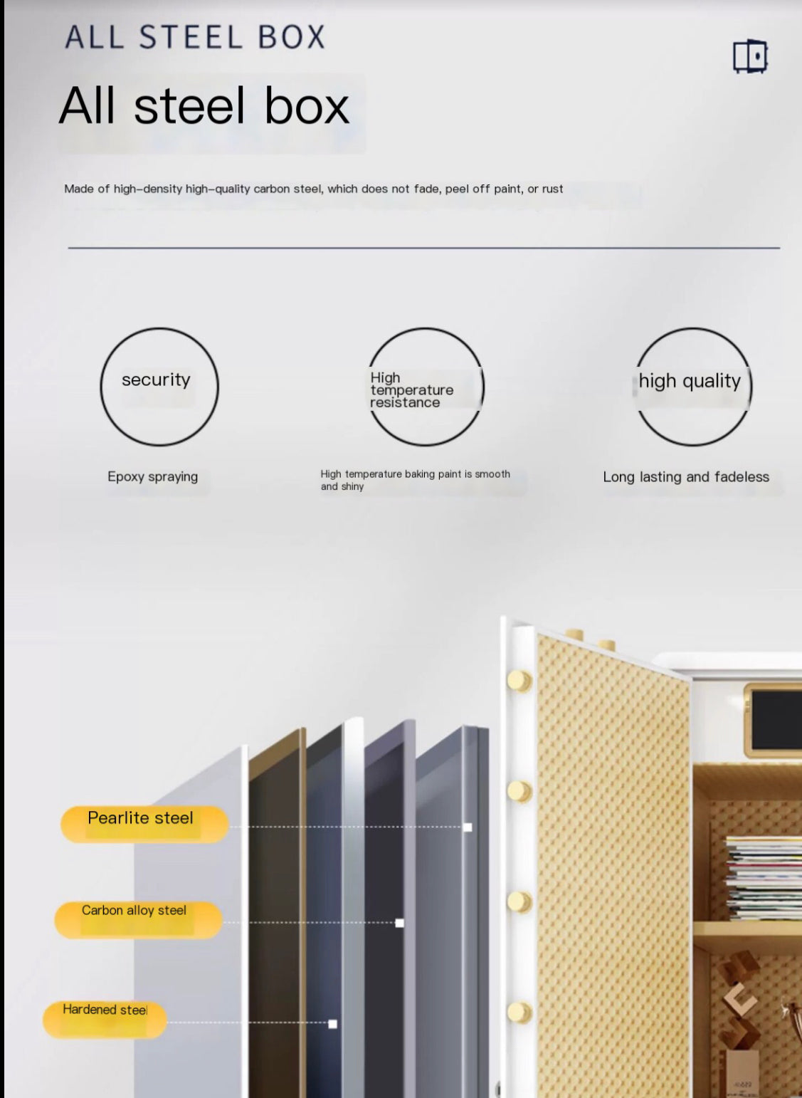 All-Steel Household Safe: Large 1m/1.2m/1.5m Anti-Theft Safe with Password and Fingerprint Lock, Ideal for Home and Office Use