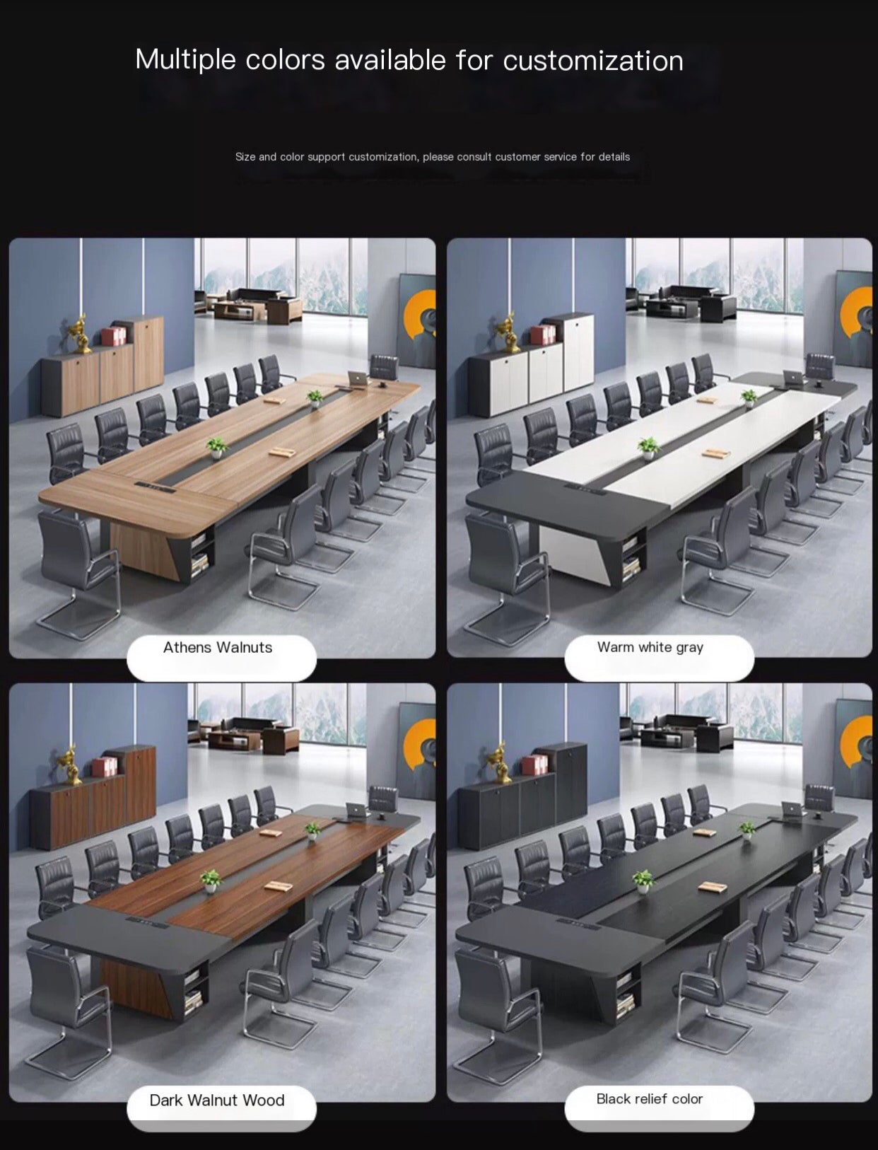 Streamlined Excellence: Modern Office Furniture Conference Table & 22 Chair Set.