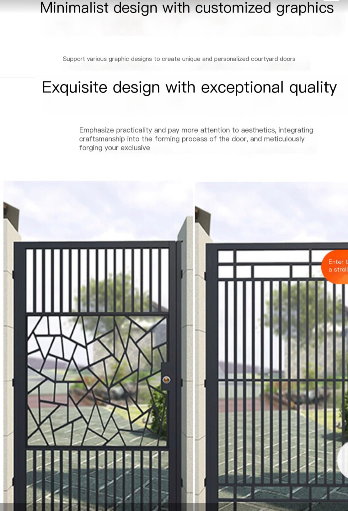 European Elegance: Zinc Steel Painted Courtyard Gate for Your Villa's Timeless Outdoor Charm