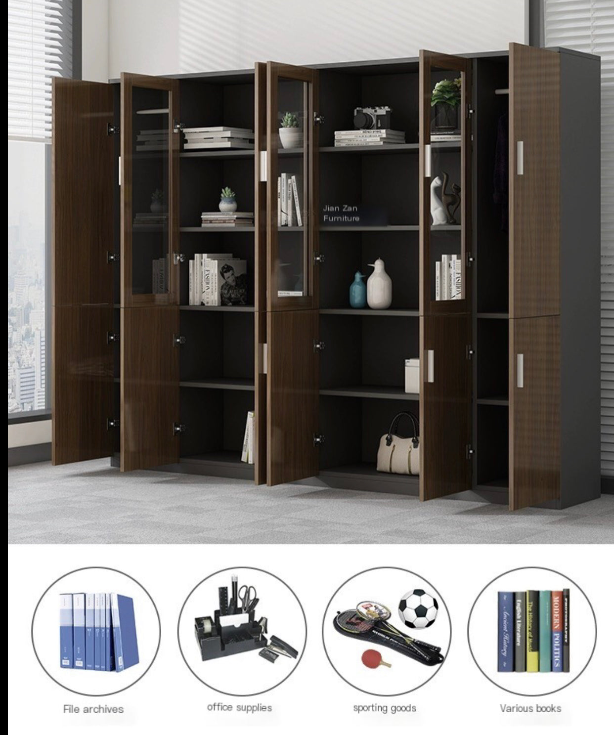 Simple Modern Wooden File Cabinet: Information Storage, Bookcase, Lockable Office Cabinet