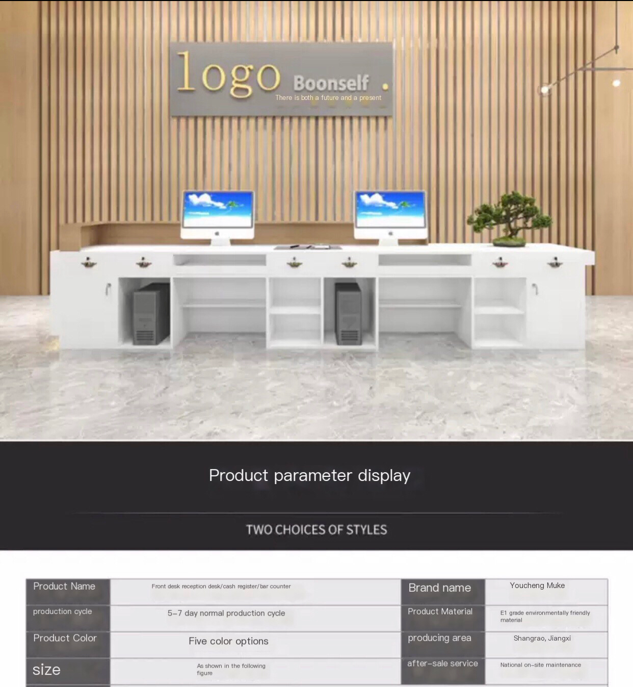 Modern Reception Desk:Standard for Company Front Desk, Hotel Lobby, Bar, Billiard Hall, Cashier Desk, and More. 100*60*100cm