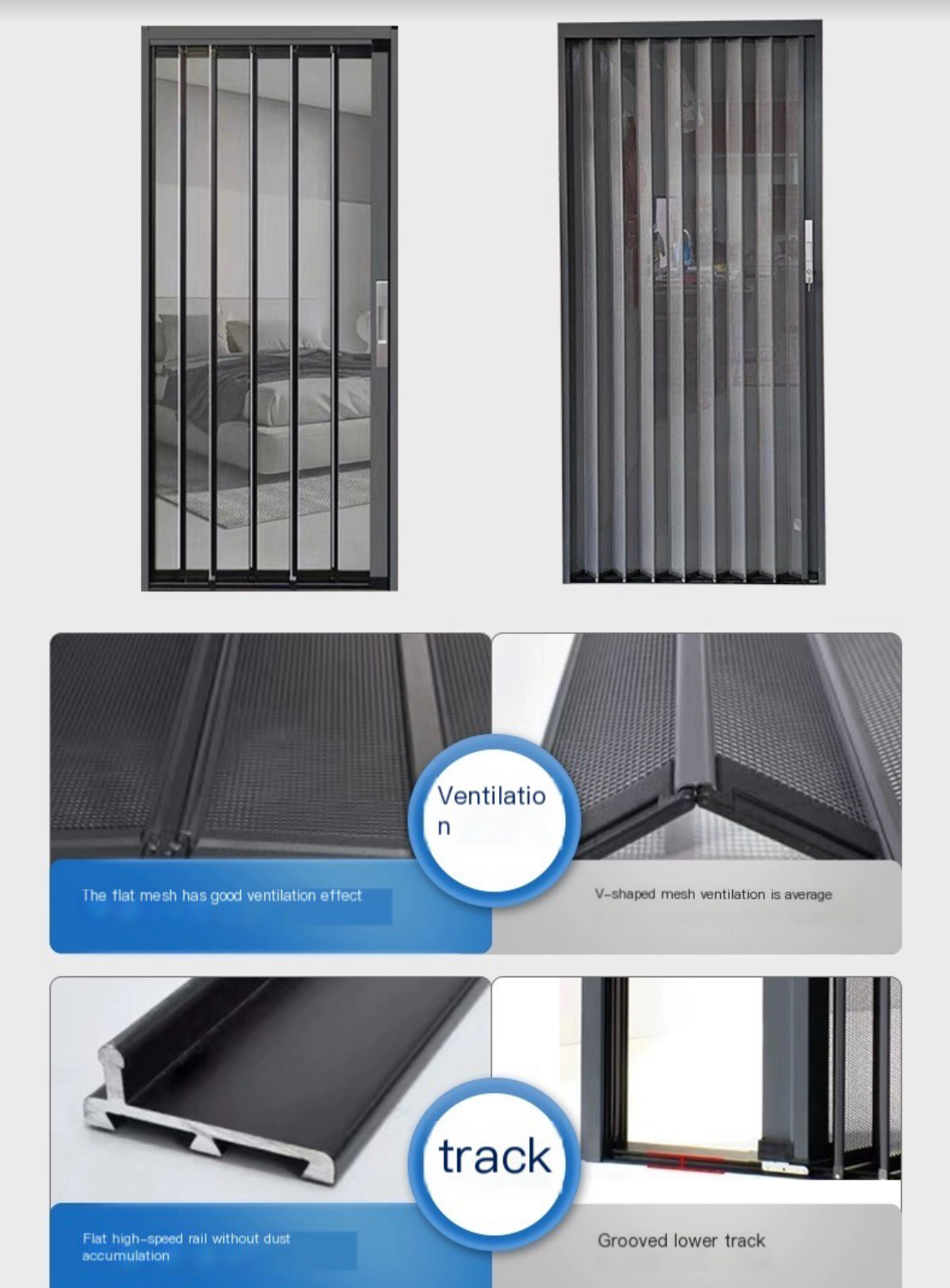 Diamond Mesh Folding Screen Door: Stylish Anti-Theft Solution with Telescopic Design