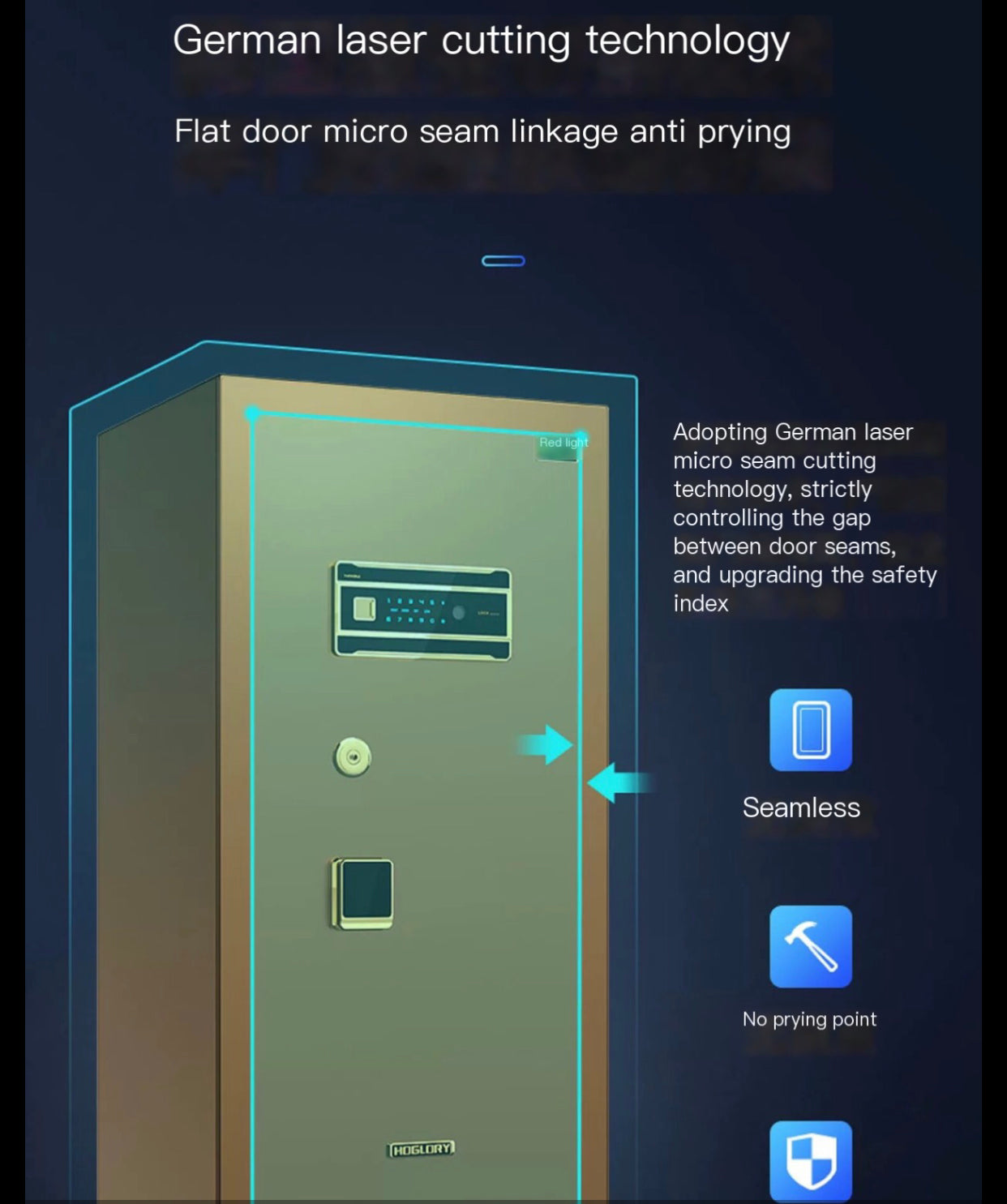 2023 New Red Light Safe: Home & Office, Fingerprint & Password Security, Available in Various Sizes (1m, 1.2m, 1.5m, 1.8m)