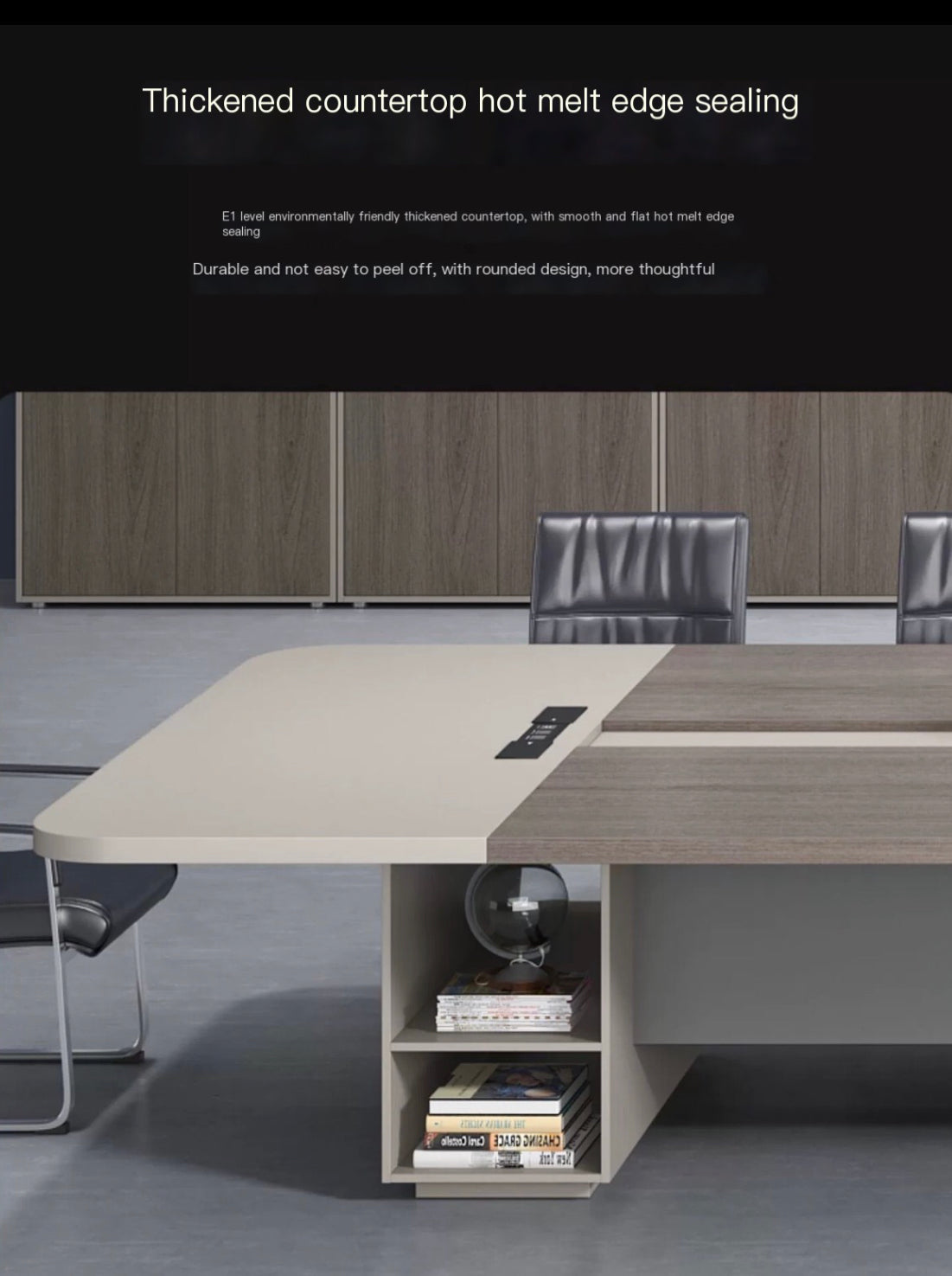 Streamlined Excellence: Modern Office Furniture Conference Table & 22 Chair Set.