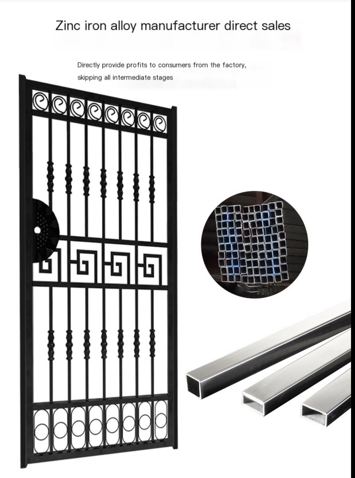 European Elegance: Zinc Steel Painted Courtyard Gate for Your Villa's Timeless Outdoor Charm