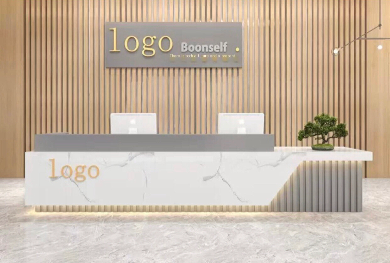 Modern Reception Desk:Standard for Company Front Desk, Hotel Lobby, Bar, Billiard Hall, Cashier Desk, and More. 100*60*100cm