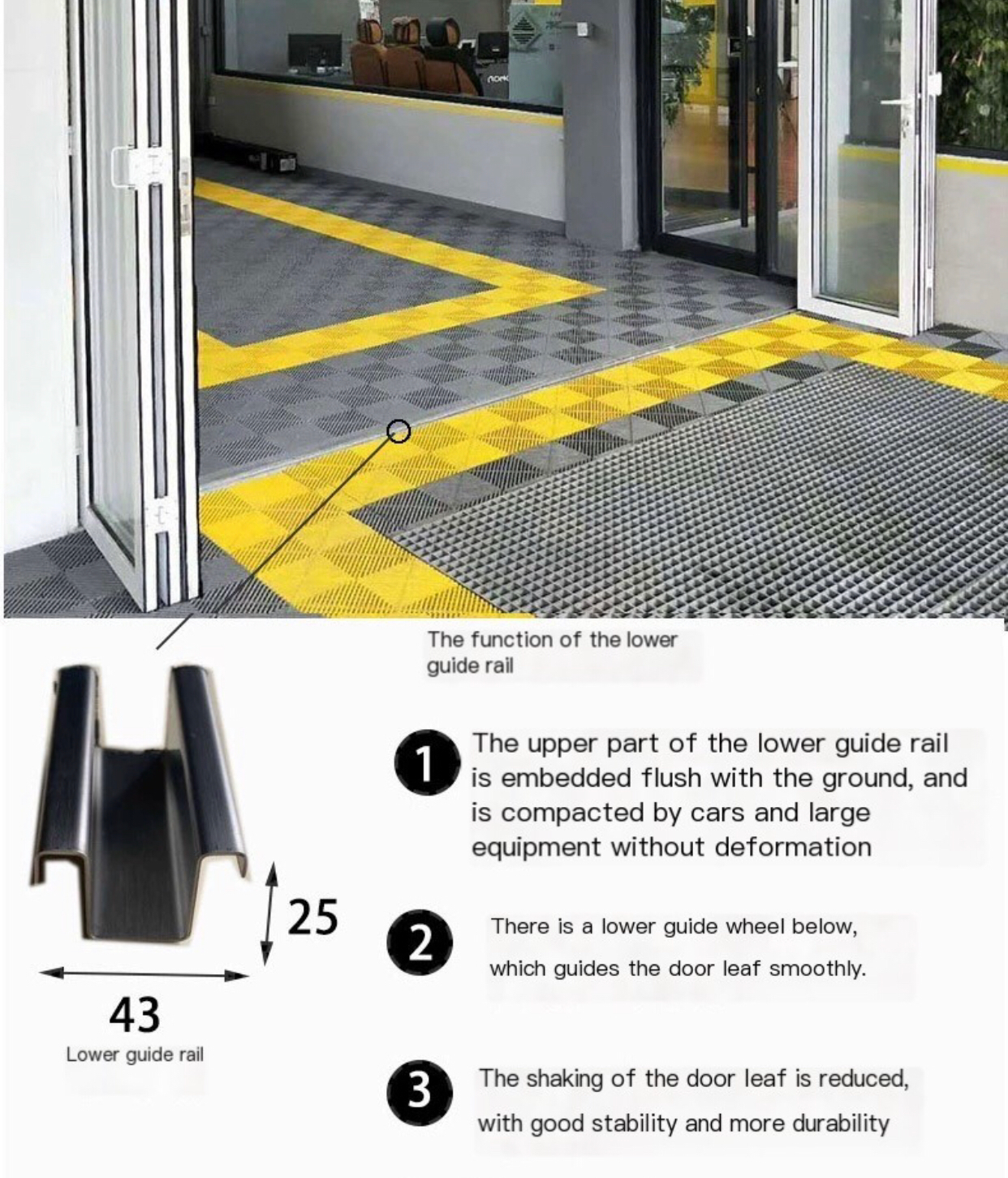 Premium Titanium-Magnesium Aluminum Alloy Glass Folding Door for Office, Balcony, Shop, and Car Beauty Spaces