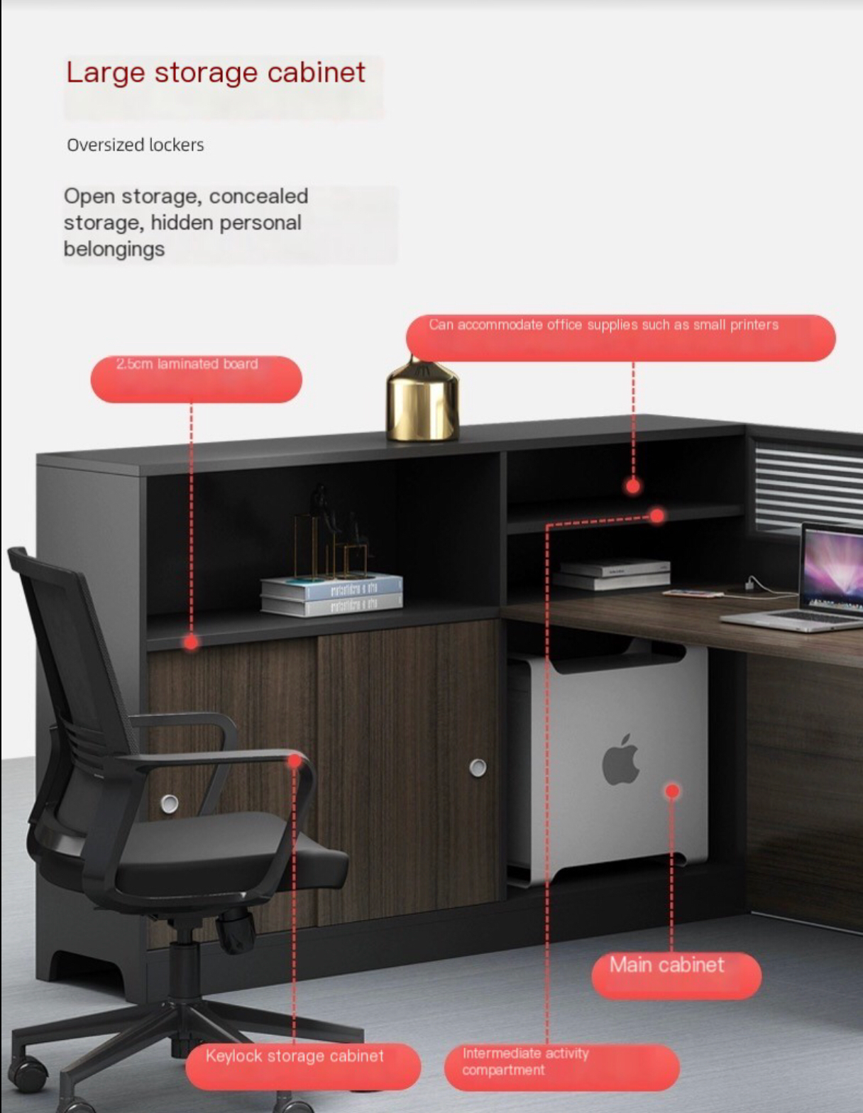 Sleek & Efficient: Modern Office Workstation for 2-6 People with Desk, Excluding Chairs