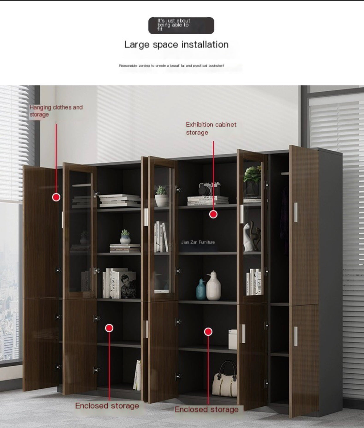 Simple Modern Wooden File Cabinet: Information Storage, Bookcase, Lockable Office Cabinet