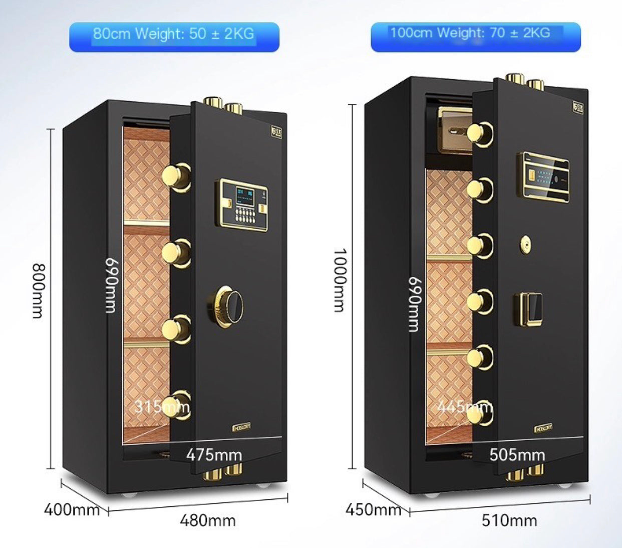 2023 New Red Light Safe: Home & Office, Fingerprint & Password Security, Available in Various Sizes (1m, 1.2m, 1.5m, 1.8m)