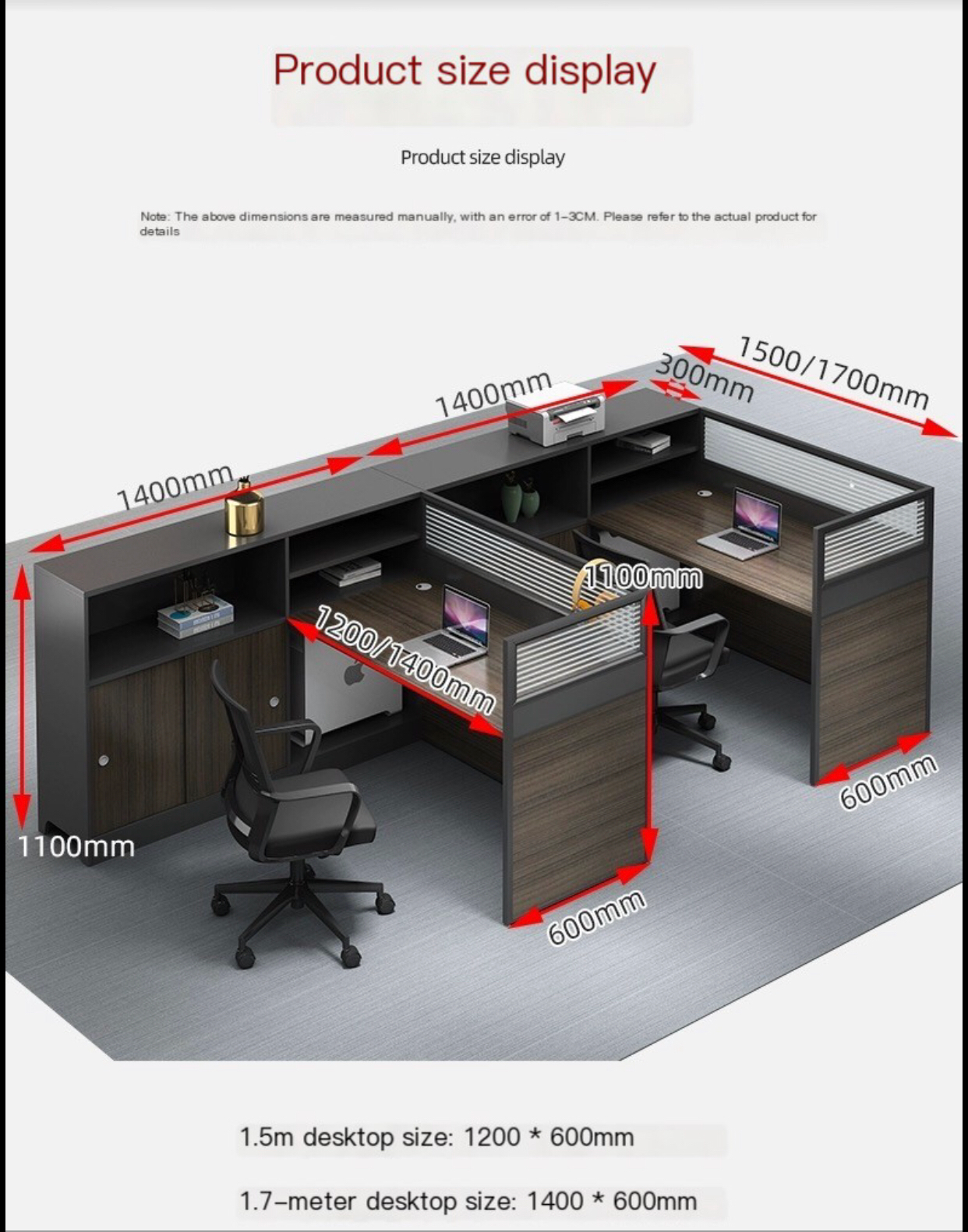 Sleek & Efficient: Modern Office Workstation for 2-6 People with Desk, Excluding Chairs