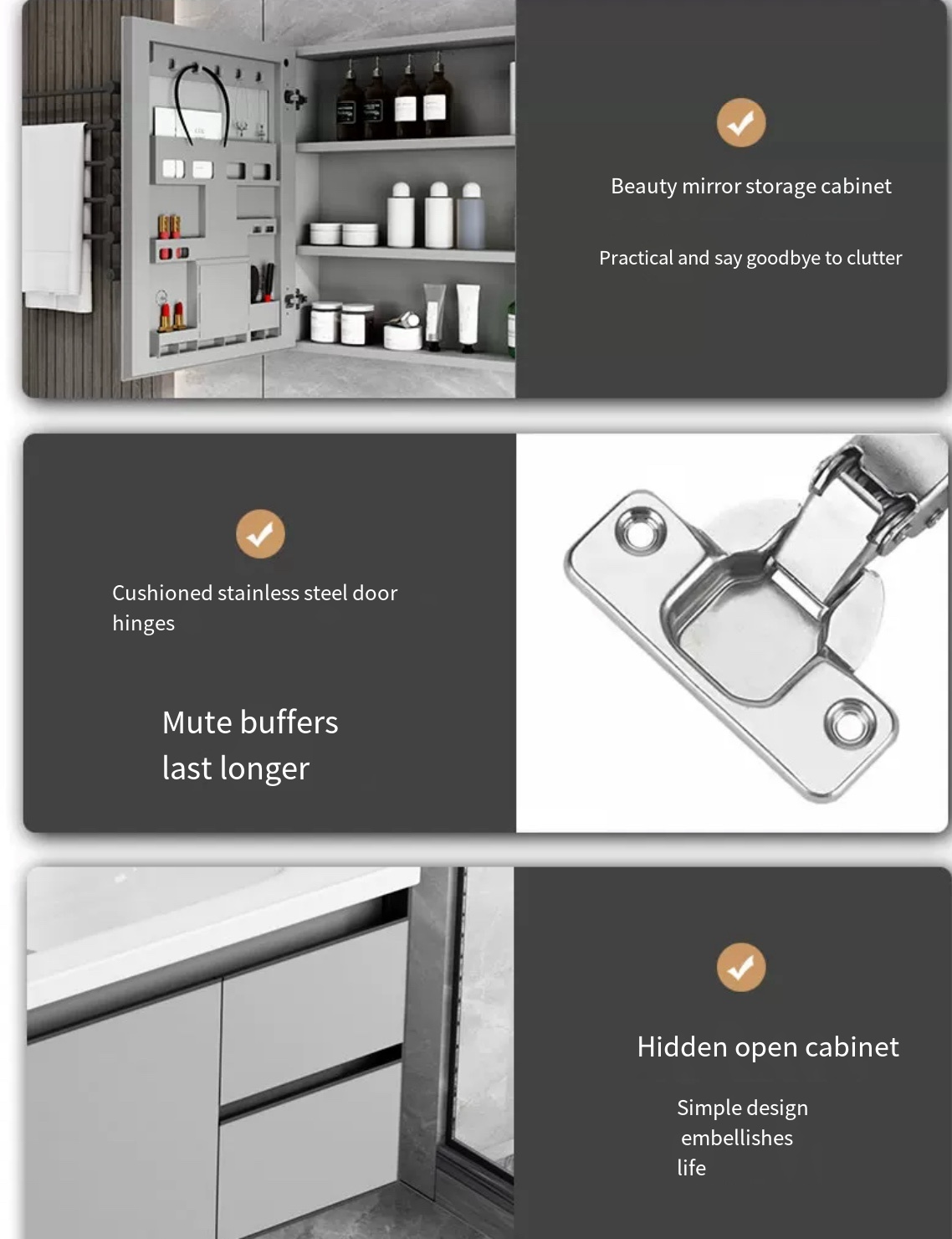 Effortless Elegance: 2023's New Smart Space Aluminum Bathroom Cabinet Combo