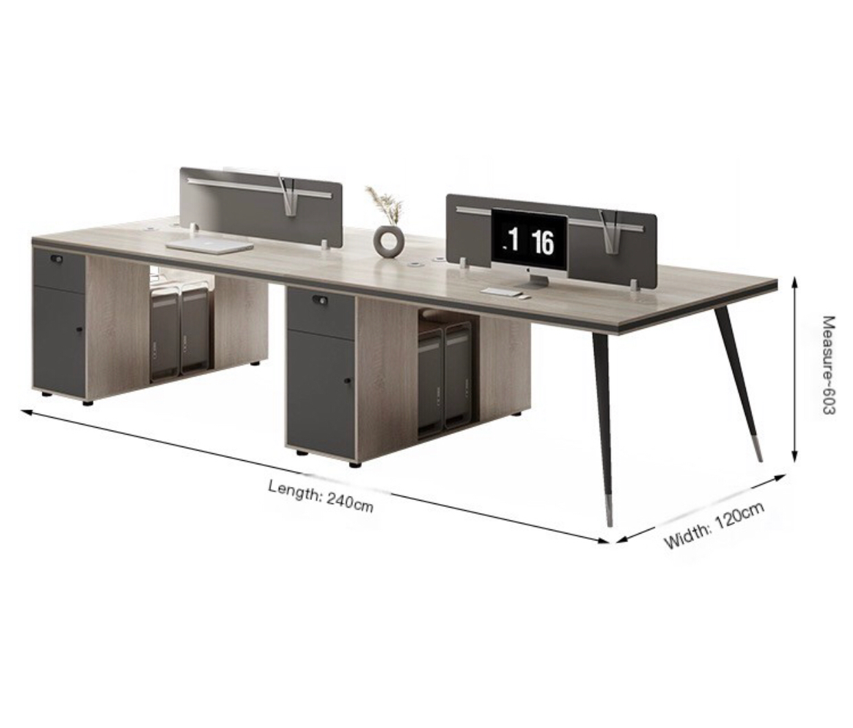 Multifunctional Excellence: Upgraded Staff Desk & Chair Combination for Double Four-Seat Workstation or Six-Person Office