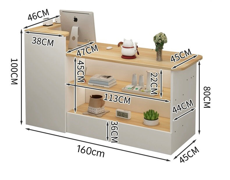 Versatile Commercial Front Desk: Ideal for Cashier Shops, Small Bars, Clothing Stores, Beauty Salons, Supermarkets, Internet Celebrity Trend Stores, and Reception Desks.120*46*100cm