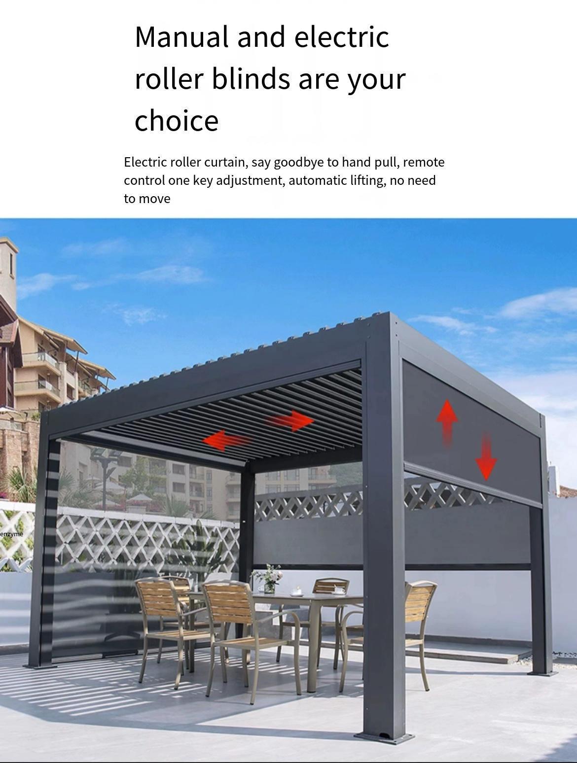 Elevate Your Outdoor Haven: The Ultimate Electric Louver Flip Awning Pavilion - Where Comfort Meets Style for Unforgettable Moments in Your Courtyard