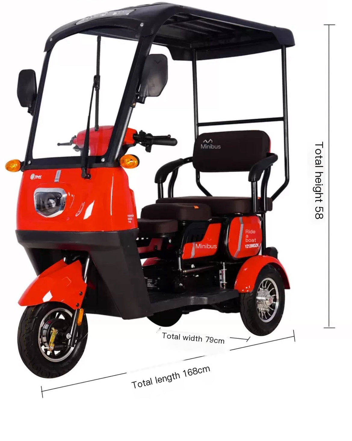 PowerRide H40: Versatile Electric Tricycle with 48V/60V, 500W Motor, and 15km/h Max Speed - Enjoy 45km Pure Electric Range!