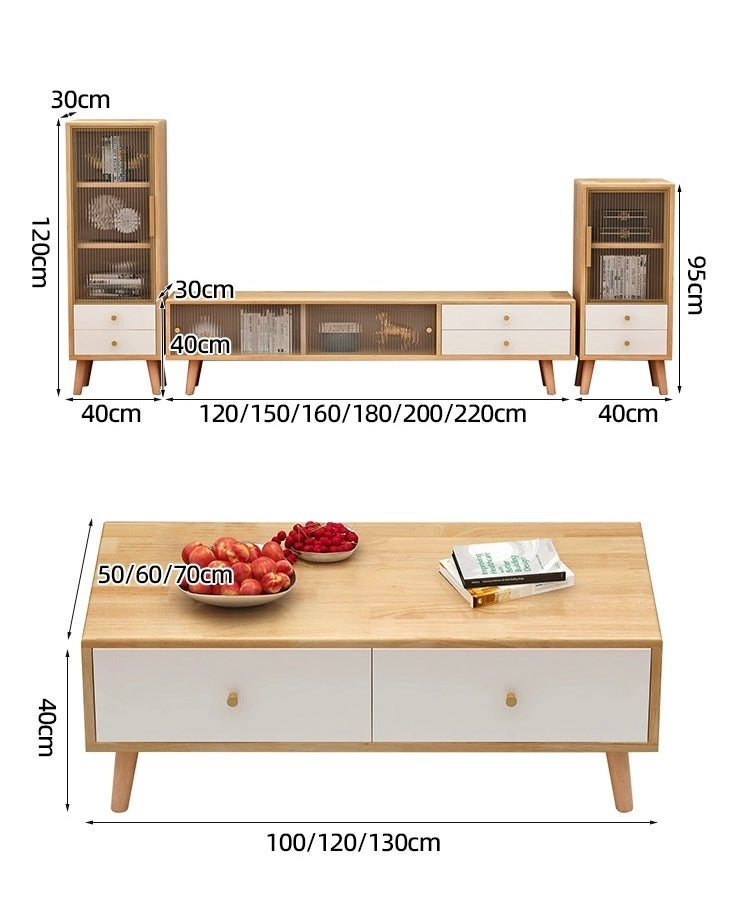 Maximize Space and Style: Modern Integrated Solid Wood Table TV Stand Combo