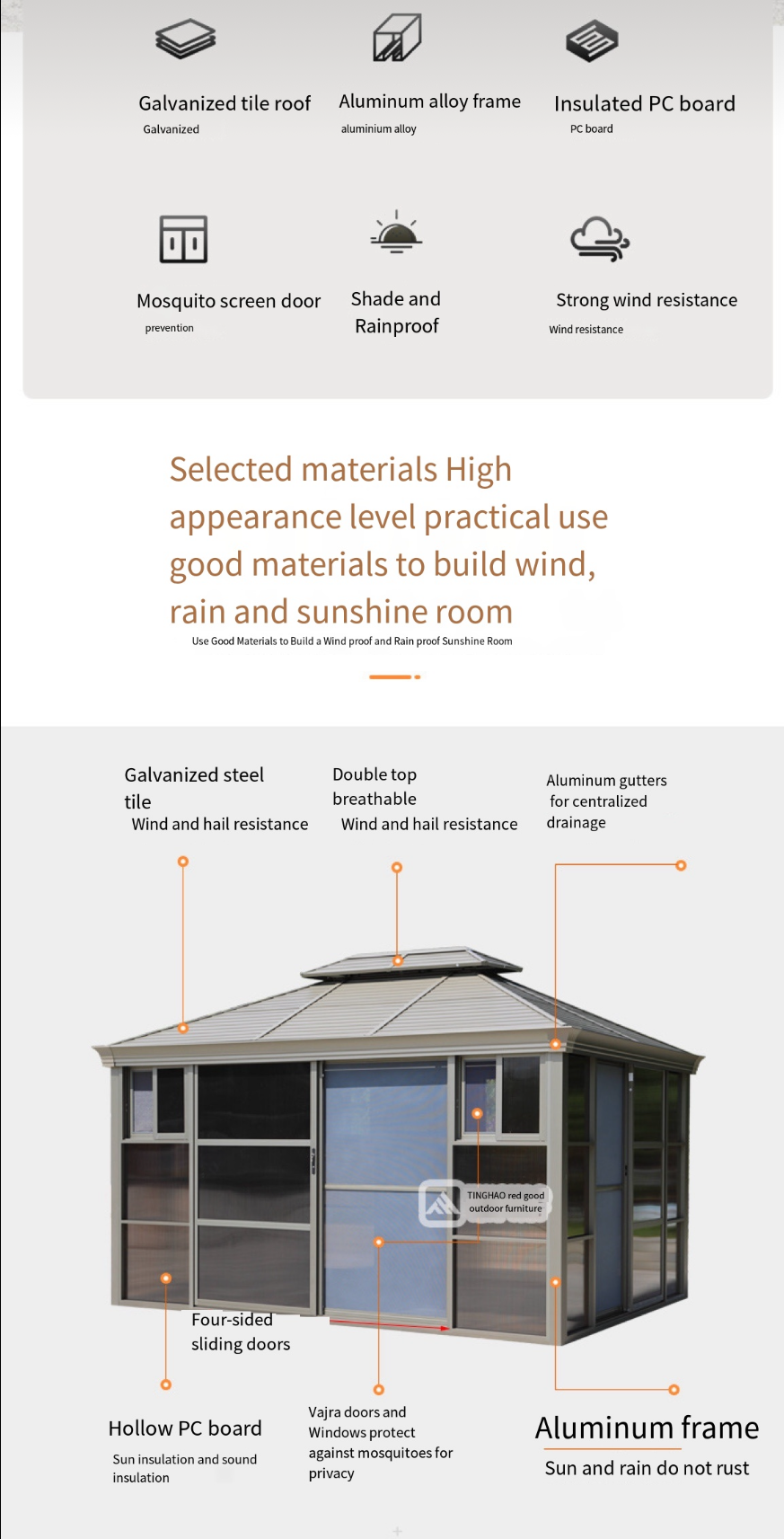 Aluminum Alloy Sun Room: Elevate Your Outdoor Living with Stylish Courtyard Pavilion