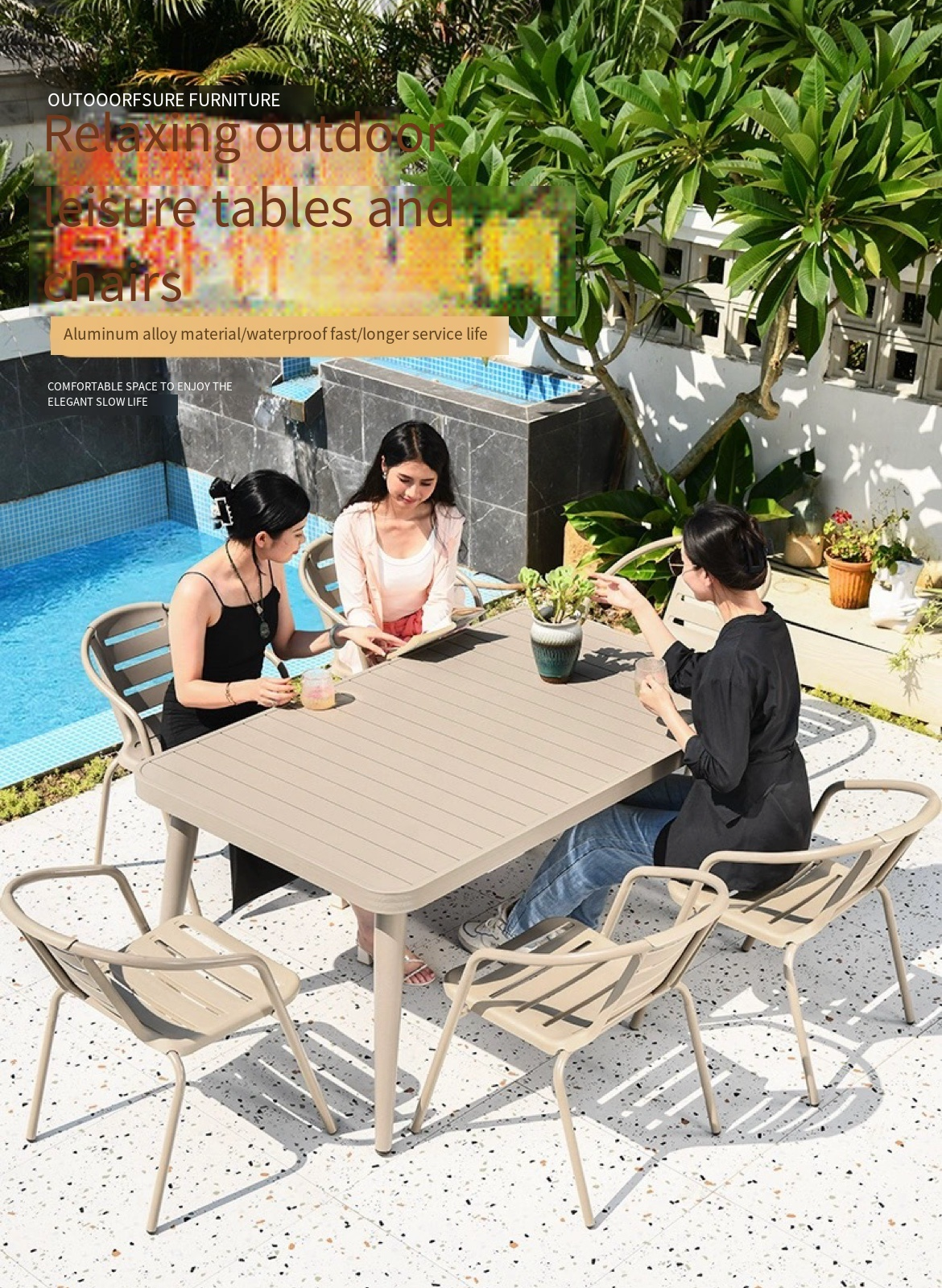 Transform Your Outdoor Space with Stylish Courtyard Garden Chairs and Tables - Where Relaxation Meets Elegance-Protected Comfort