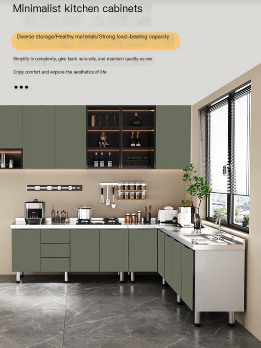 All-in-One Stainless Steel Kitchen Cabinet – Affordable, Stylish, and Customizable!"