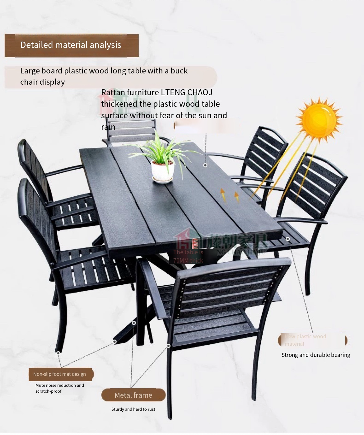 Transform Your Outdoor Space with Our Stylish Courtyard Terrace Table and Chair Set - Ideal for Garden Gatherings, Balcony Bliss, and Displaying Your Outdoor Elegance