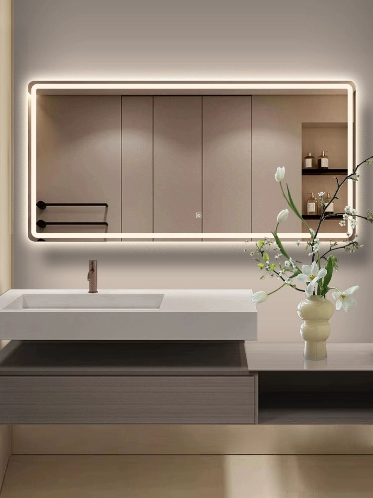 Upgrade Your Bathroom with Elegance and Technology: LED Smart Mirror - Anti-Fog & Touch Screen Convenience