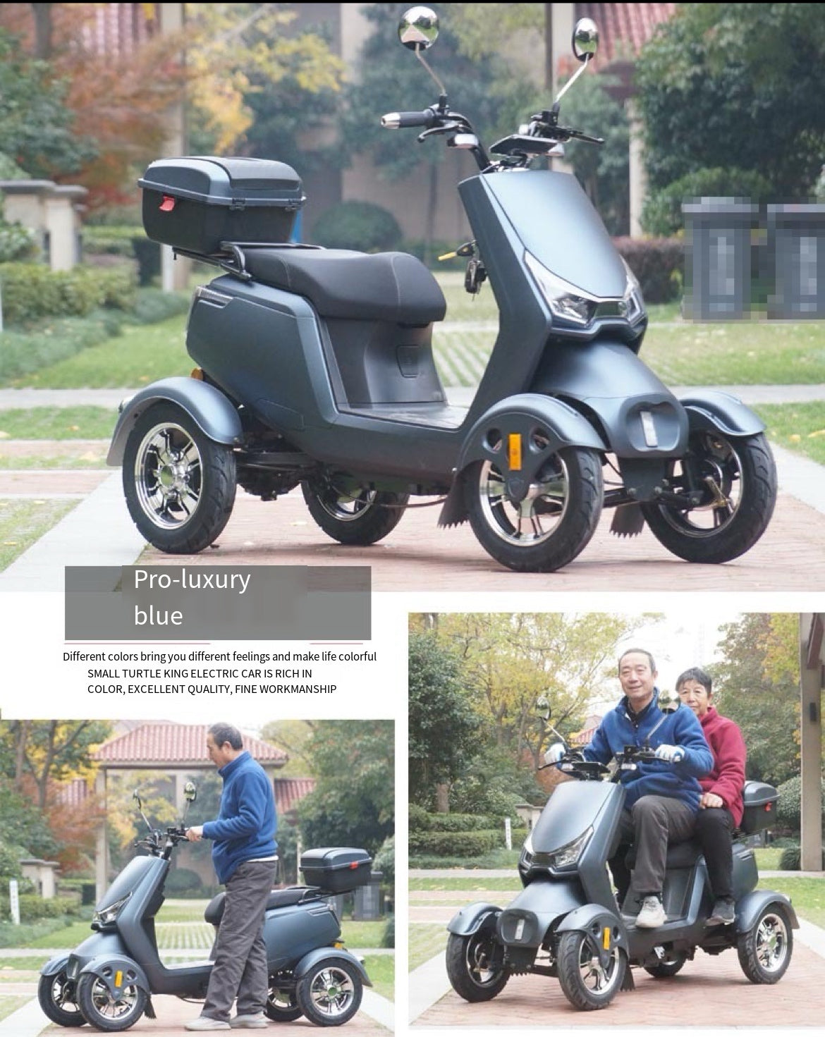 4-Wheel Low-Speed Mobility Scooter with 60v/72v Lithium Battery and a maximum power of 500w