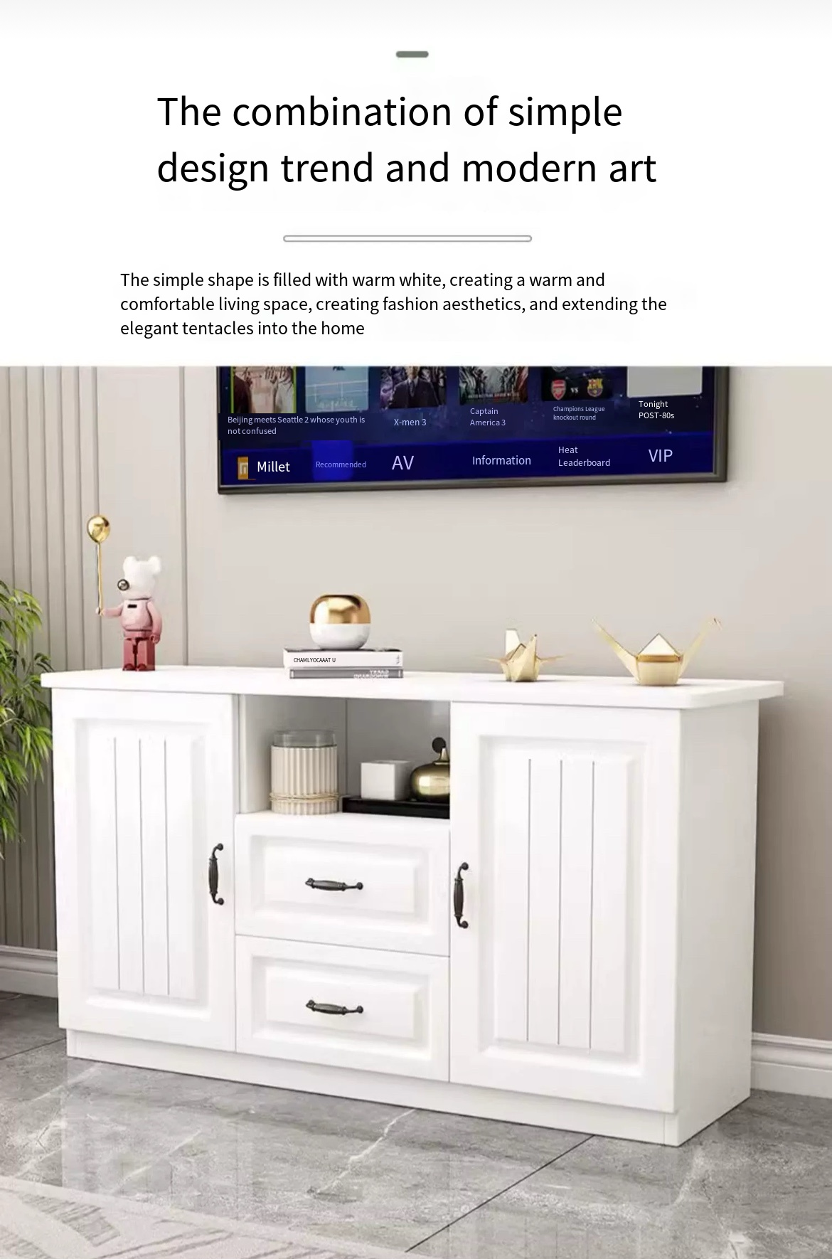 Elegant Solid Wood TV Cabinet for Modern Living Rooms