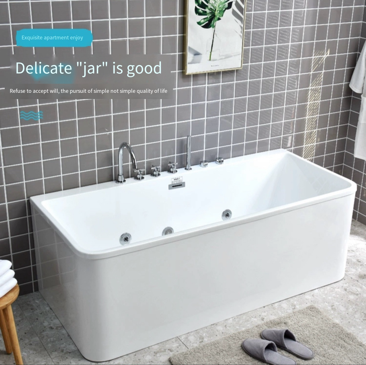 Transform Your Space with our Thermostatic Freestanding Acrylic Bathtub - Perfect for Small Apartments