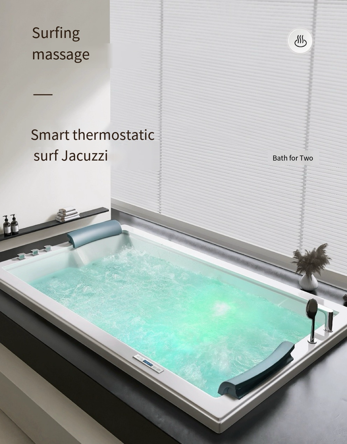 Smart Living, Luxury Bathing: 2.4m Double Villa Bathtub with Constant Temperature Heating