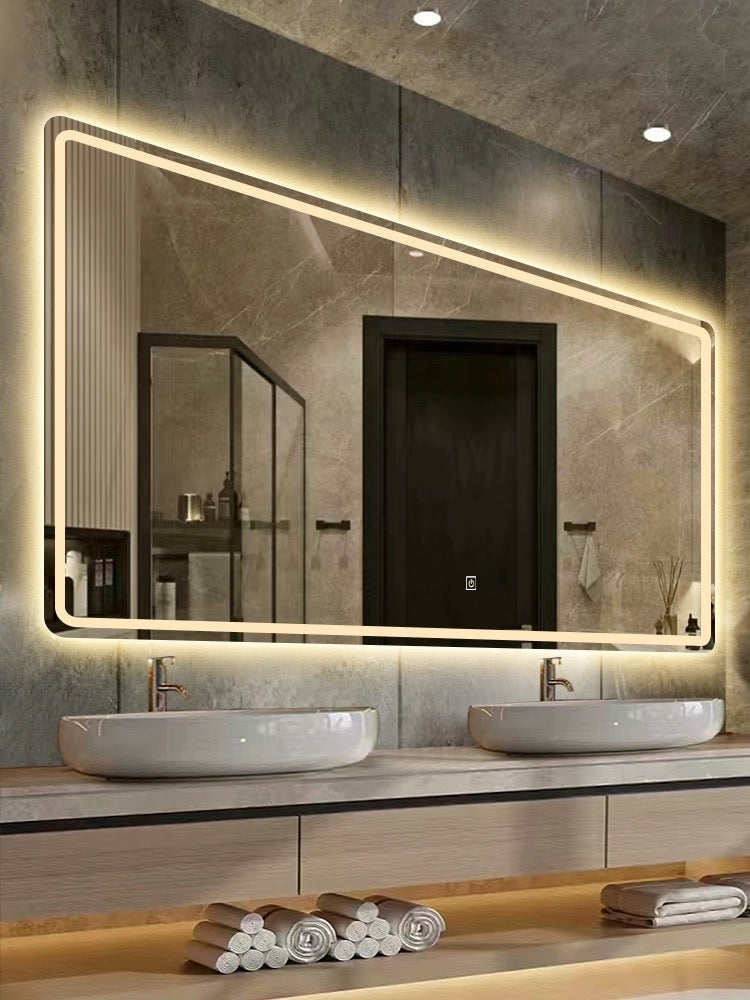 Upgrade Your Bathroom with Elegance and Technology: LED Smart Mirror - Anti-Fog & Touch Screen Convenience