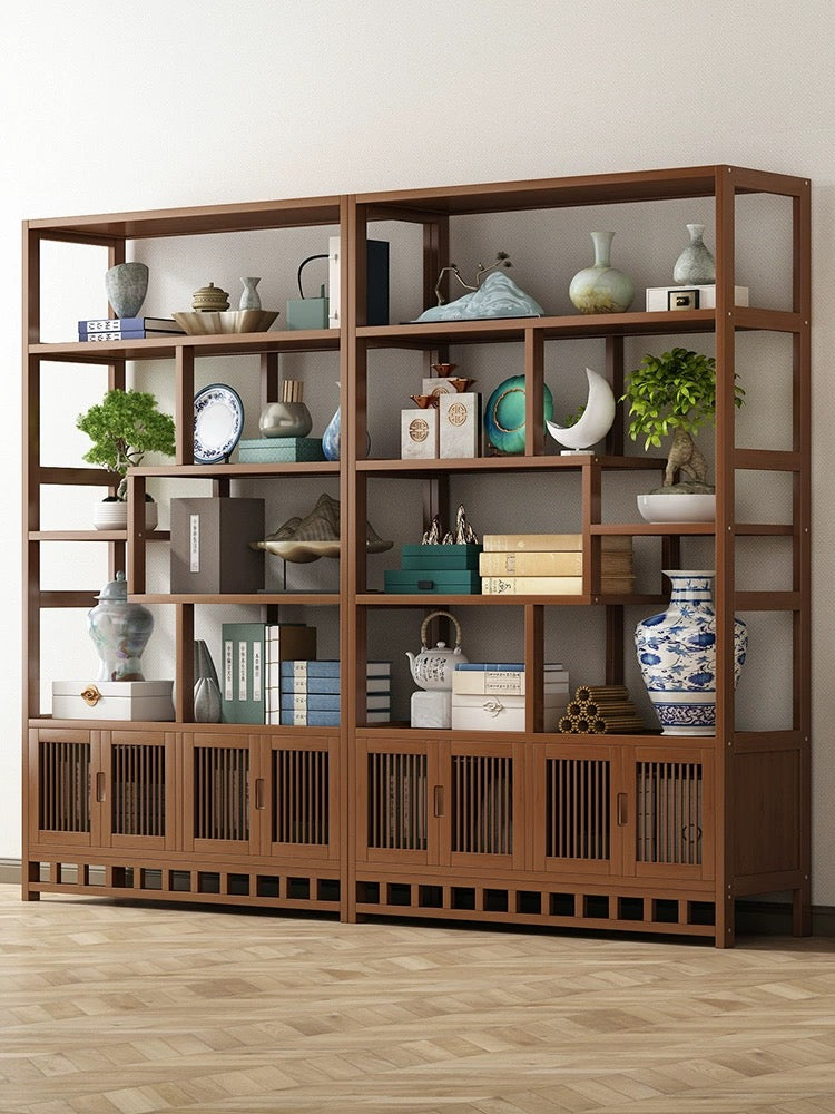 Timeless Elegance: Antique Bookshelf & Tea Room Display Cabinet