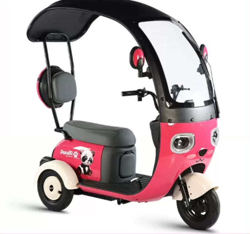 Electric Carport Tricycle: Perfect for Home, Lady, Old Age, and Child Transportation with a maximum power of 500w and a pure electric range of 65km and above.