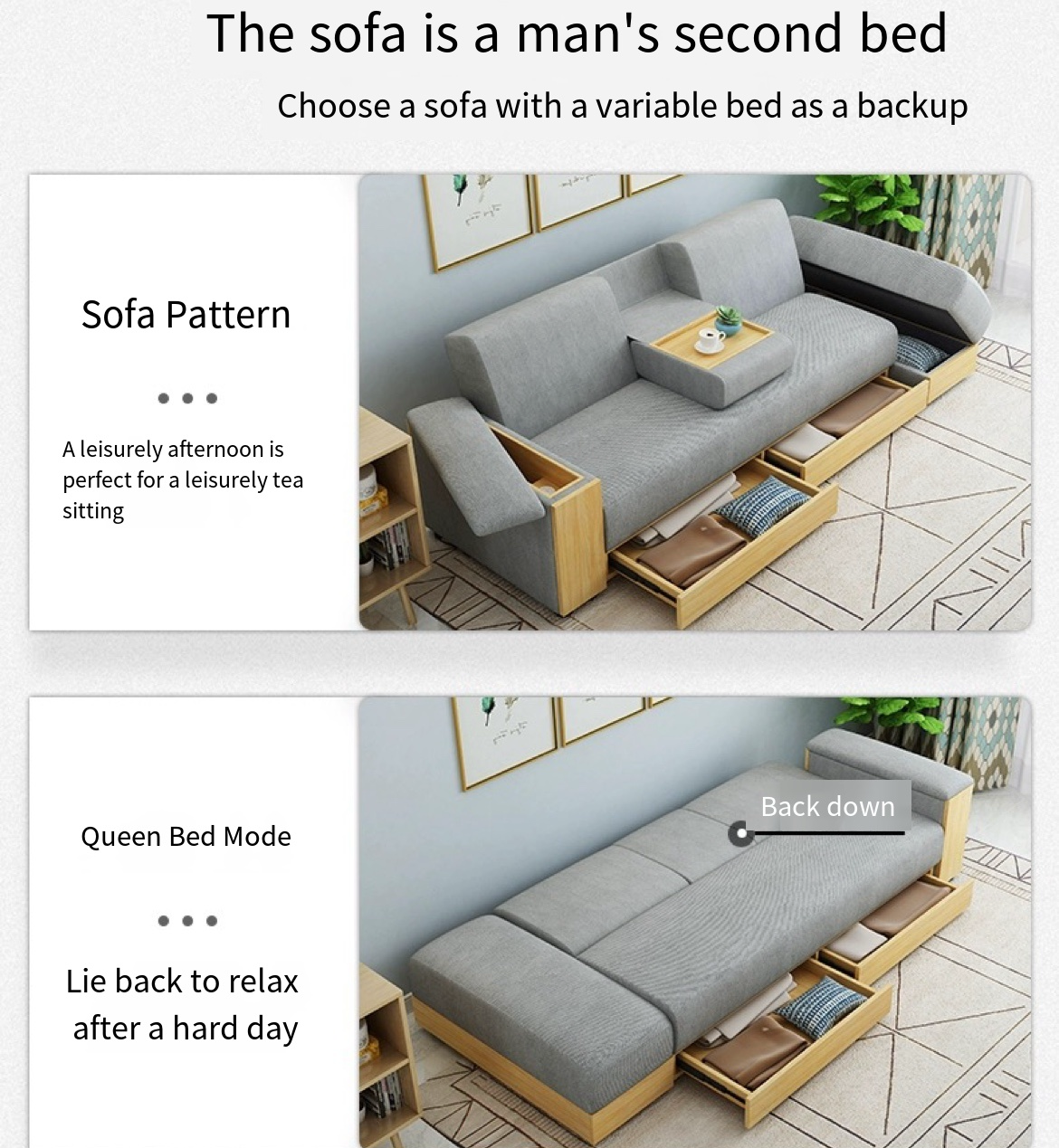 Multi-Functional Comfort: Small Space Sofa Bed with Storage