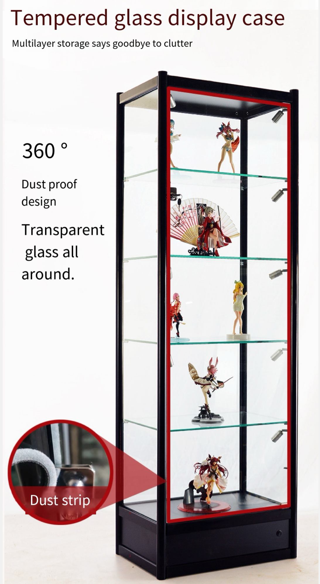 Showcase Your Treasures: Premium Transparent Glass Display Cabinet