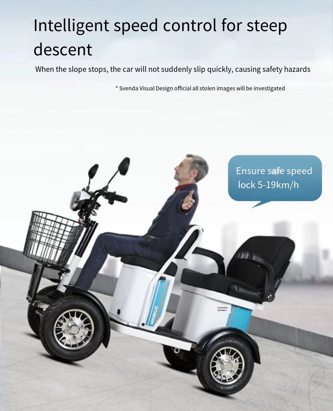 Versatile Electric Mobility Vehicle with Shed and a maximum power of 500w and 60v battery: Ideal for Small Elderly Scooter, Minibus, and Home Transportation for Children.