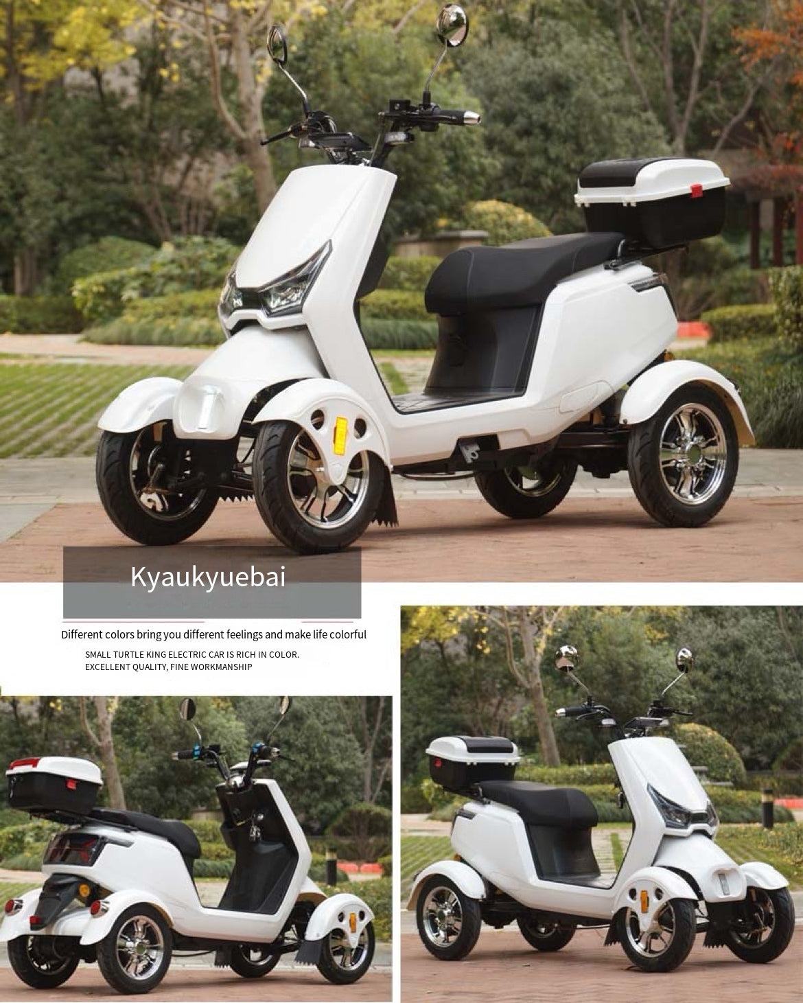 4-Wheel Low-Speed Mobility Scooter with 60v/72v Lithium Battery and a maximum power of 500w