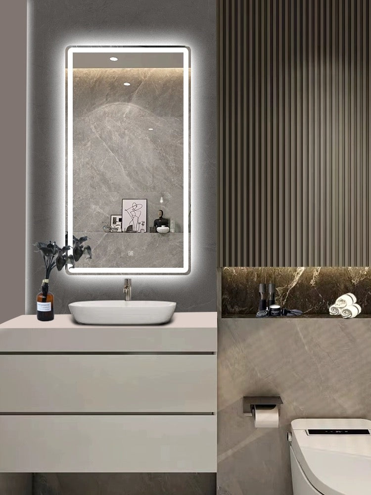 Upgrade Your Bathroom with Elegance and Technology: LED Smart Mirror - Anti-Fog & Touch Screen Convenience